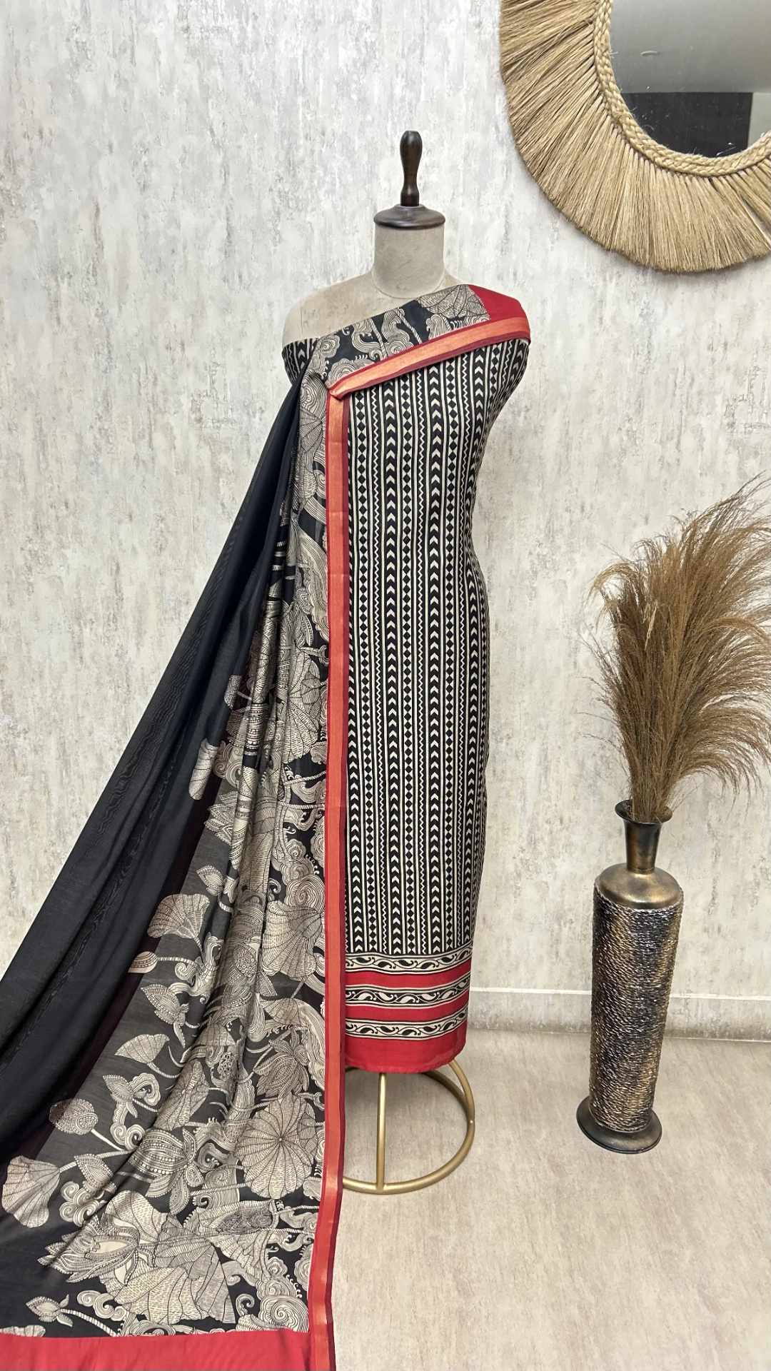 The Tribal Stripe Maheshwari Unstitched Suits