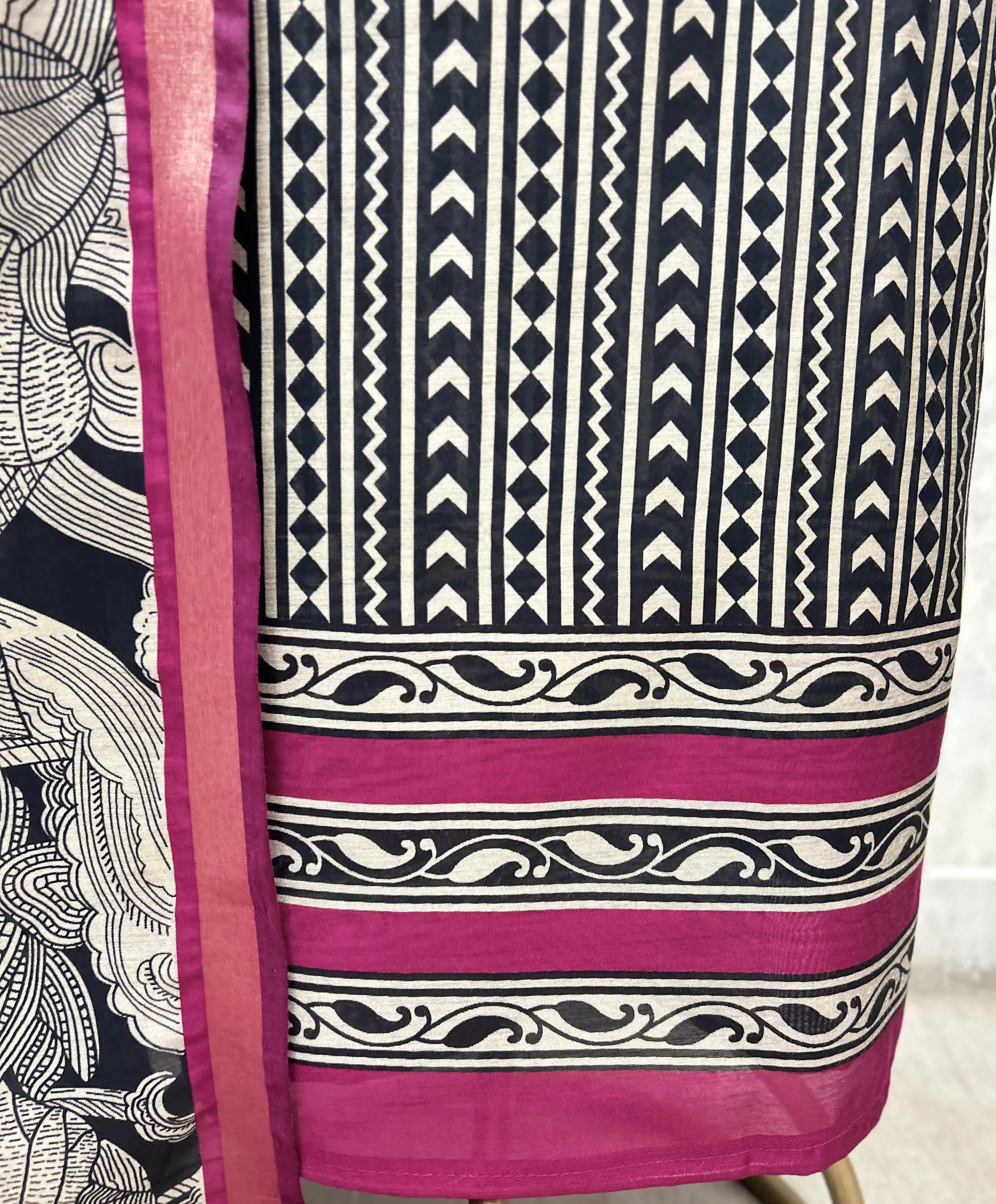 The Tribal Stripe Maheshwari Unstitched Suits