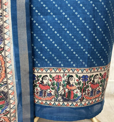 The Madhubani Leheriya Maheshwari Unstitched Suits
