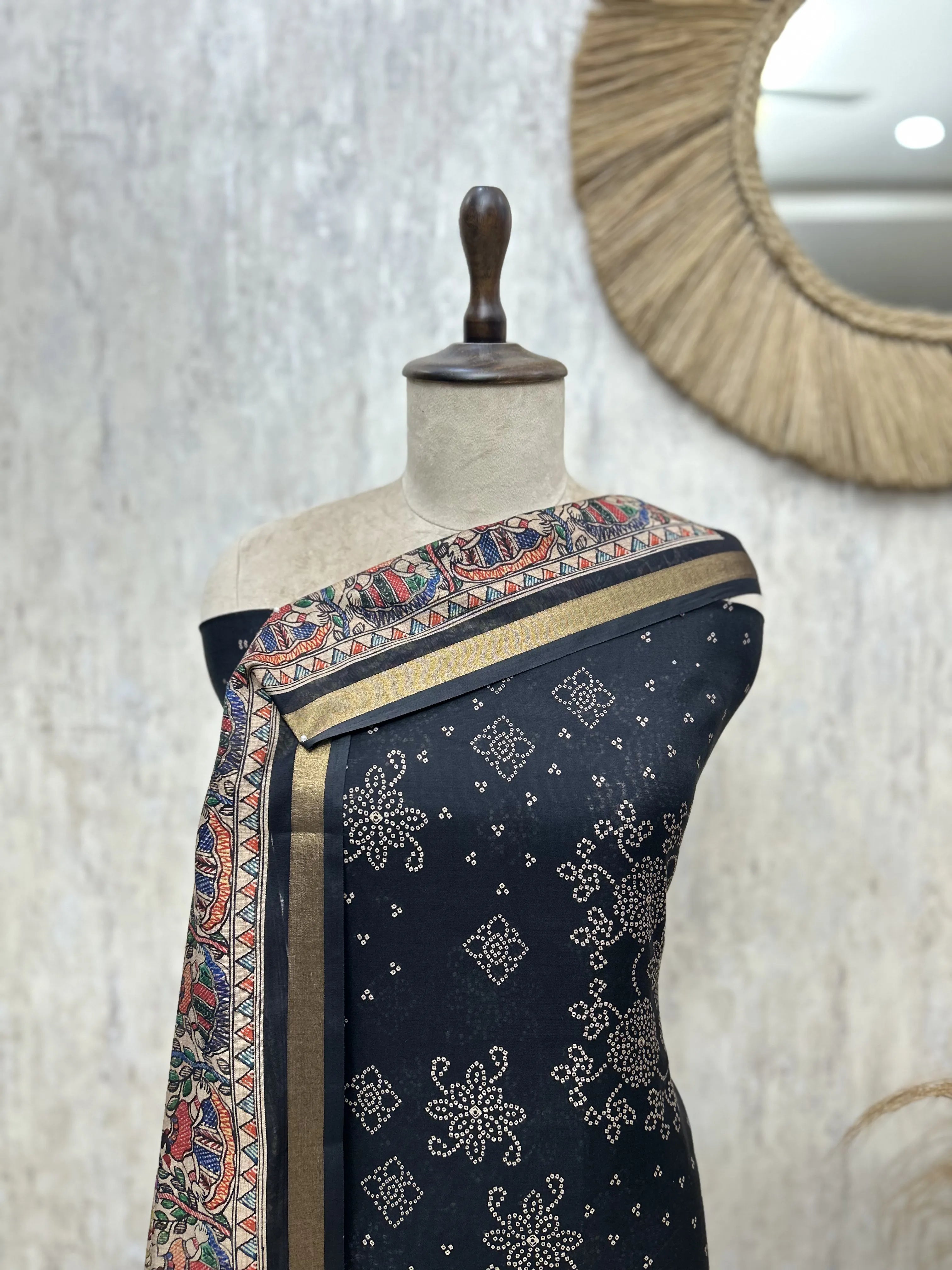 The Bandhani Maheshwari Unstitched Suits