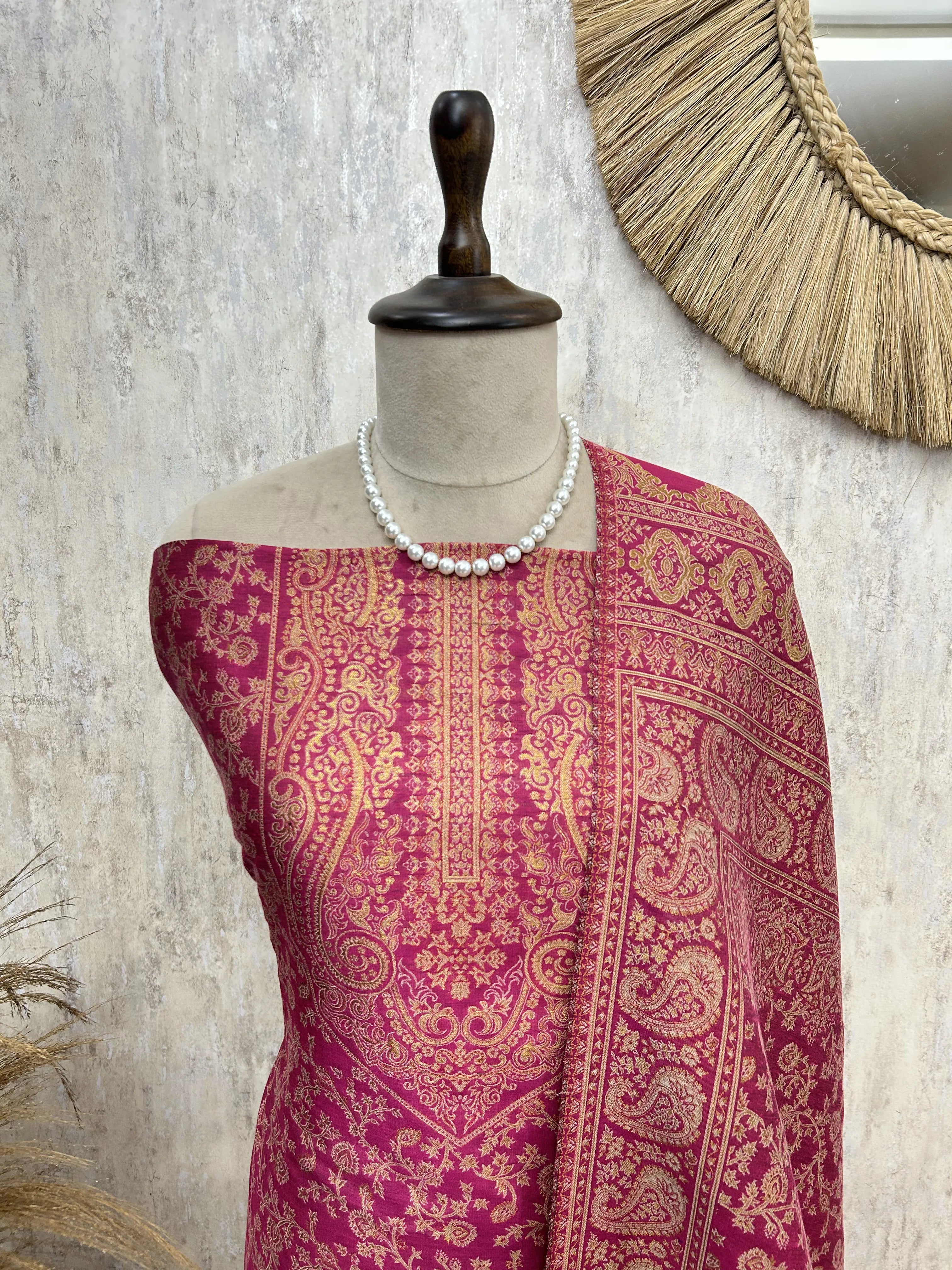 Paisley pashmina Unstitched suit
