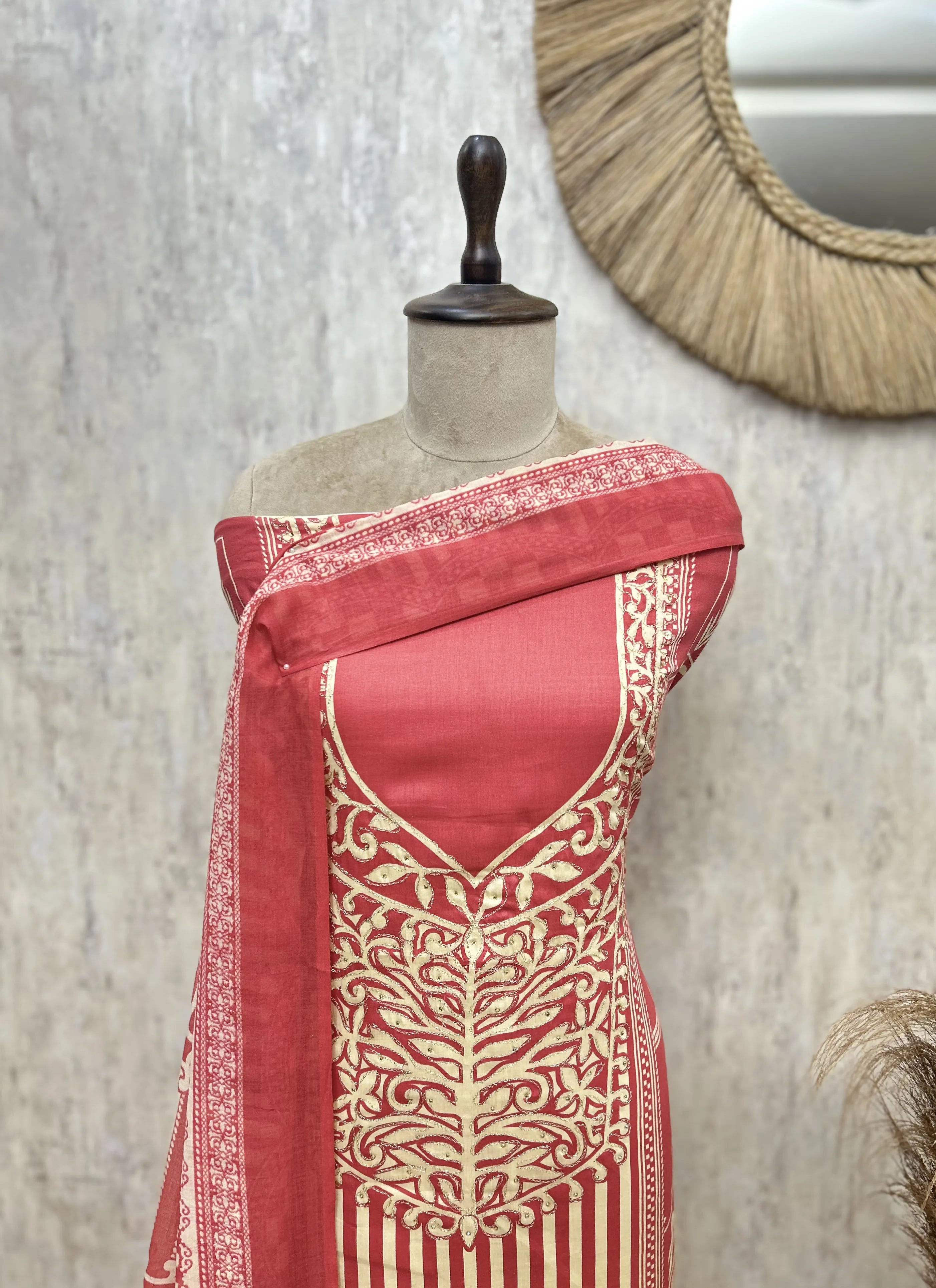 The Architectural Stripe Modal Cotton Unstitched Suits