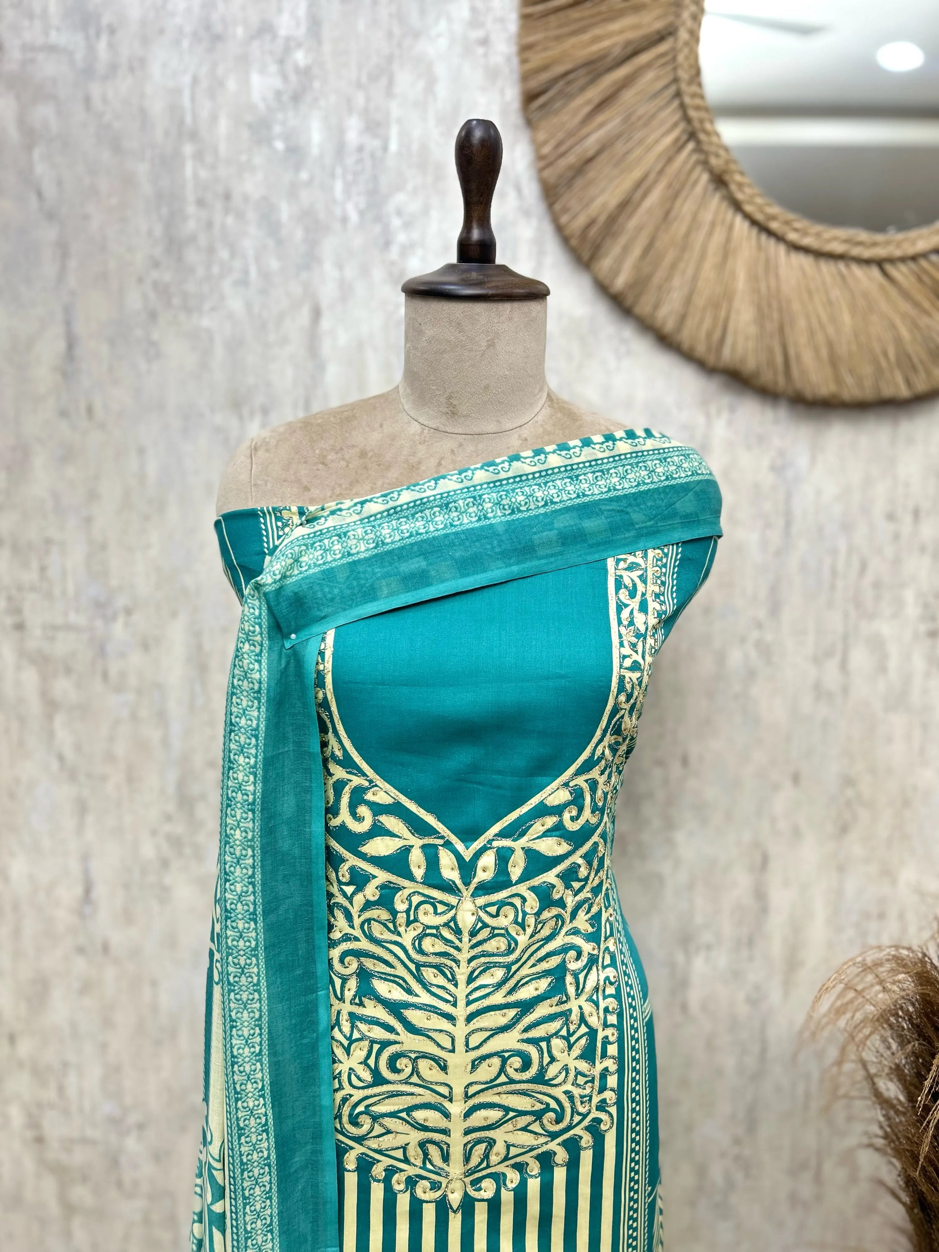 The Architectural Stripe Modal Cotton Unstitched Suits