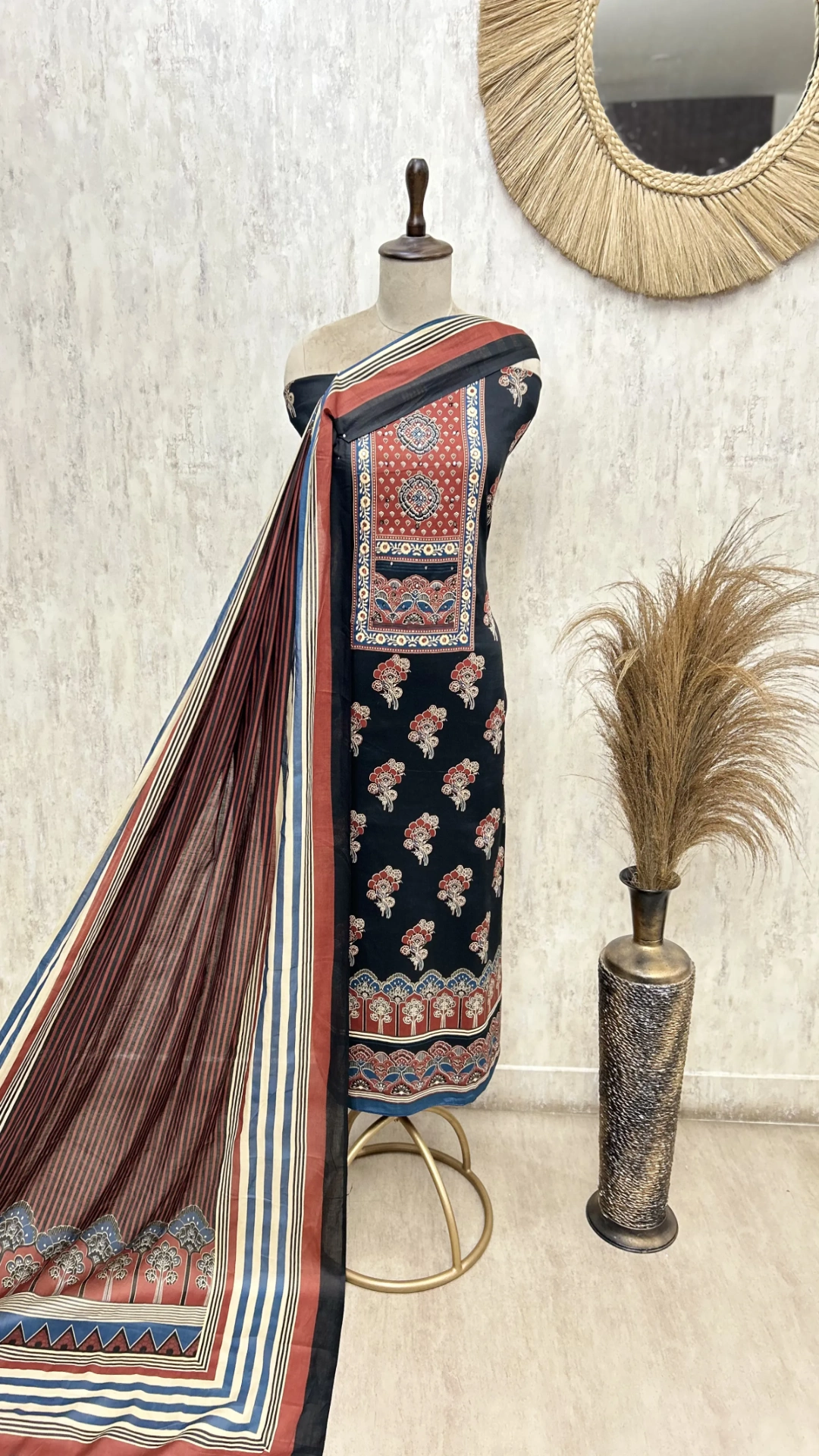 The Scalloped Arch Ajrakh Unstitched Suits