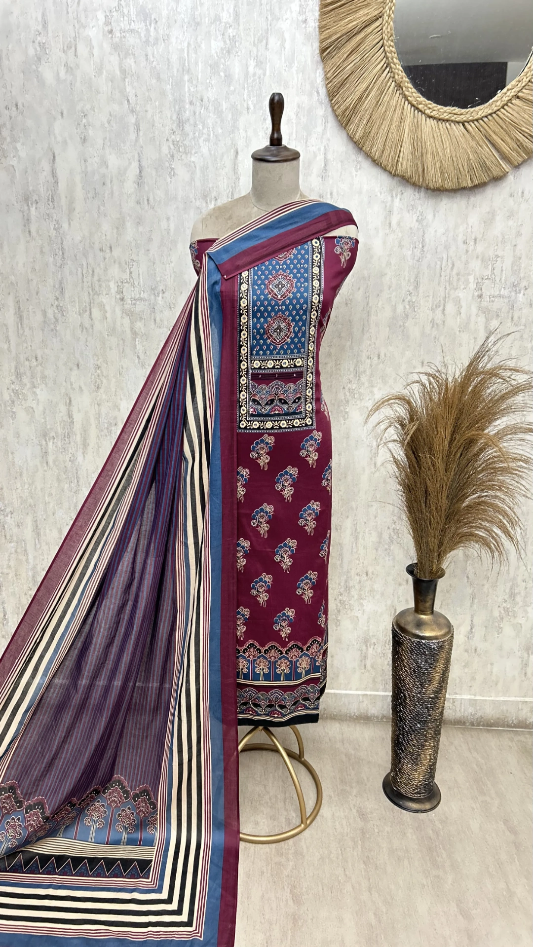 The Scalloped Arch Ajrakh Unstitched Suits