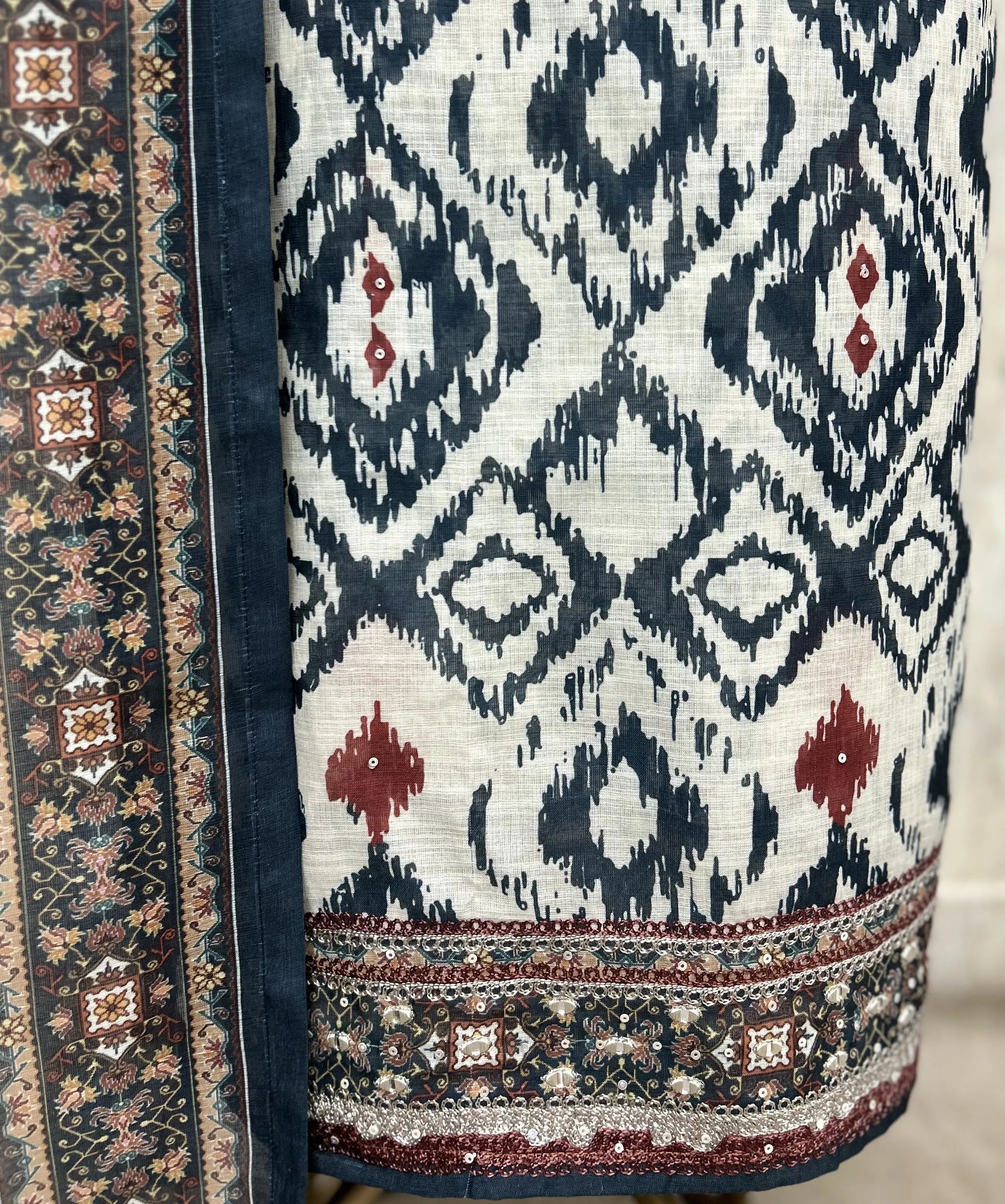The Ikat Medallion Maheshwari Unstitched Suits