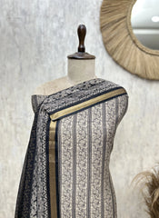 The Zari Stripe Kalamkari Panel Maheshwari Unstitched Suit