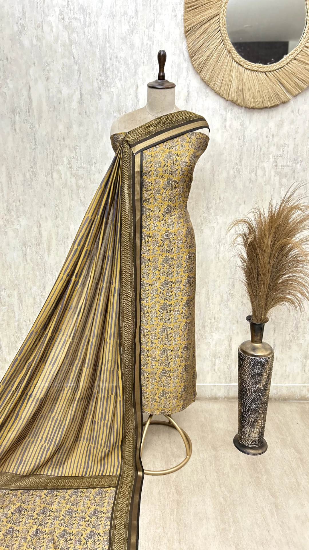 Golden Veil Maheshwari Unstitched Suits
