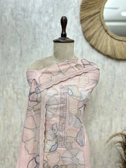 Scallop Edge Floral Mul Chanderi Unstitched Suits
