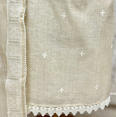 The Tassel Yoke Jamdani Linen Unstitched Suits