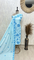 Floral Whisper Elegance Mul Chanderi Unstitched Suits
