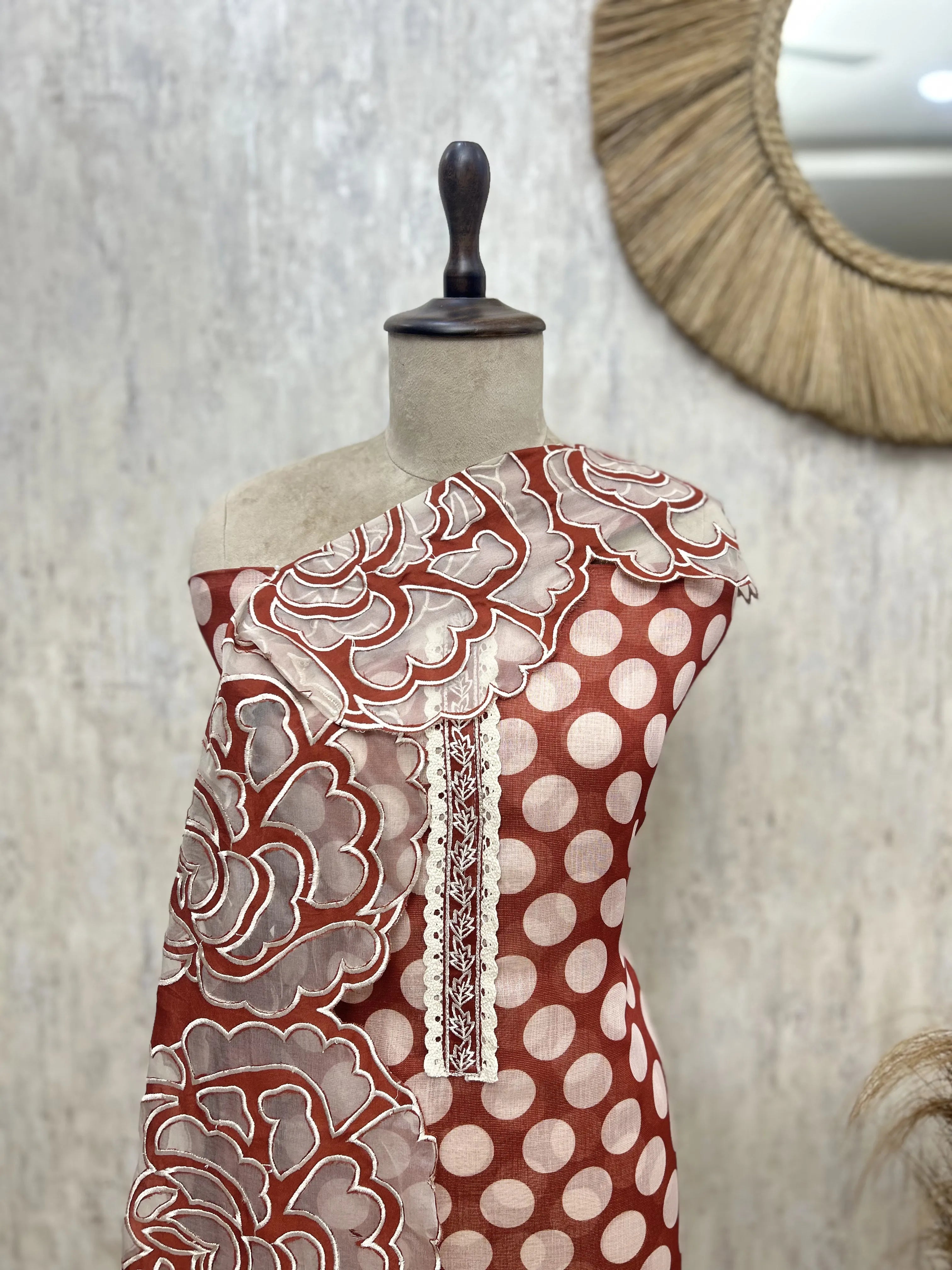 Polka Bloom Heritage Unstitched Suits