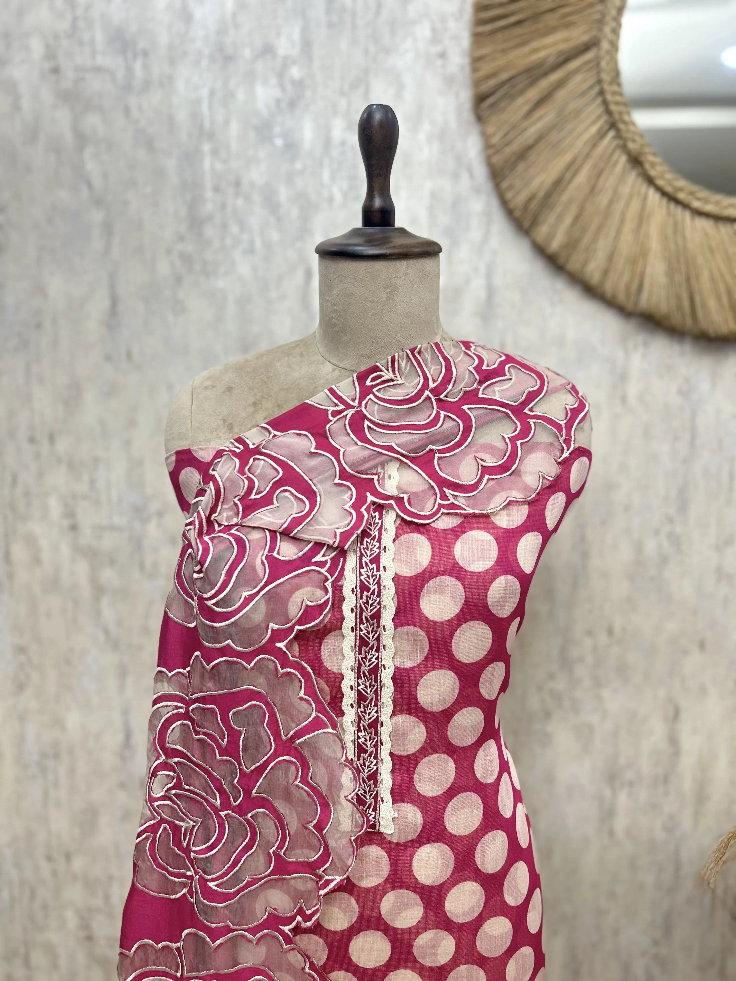Polka Bloom Heritage Unstitched Suits