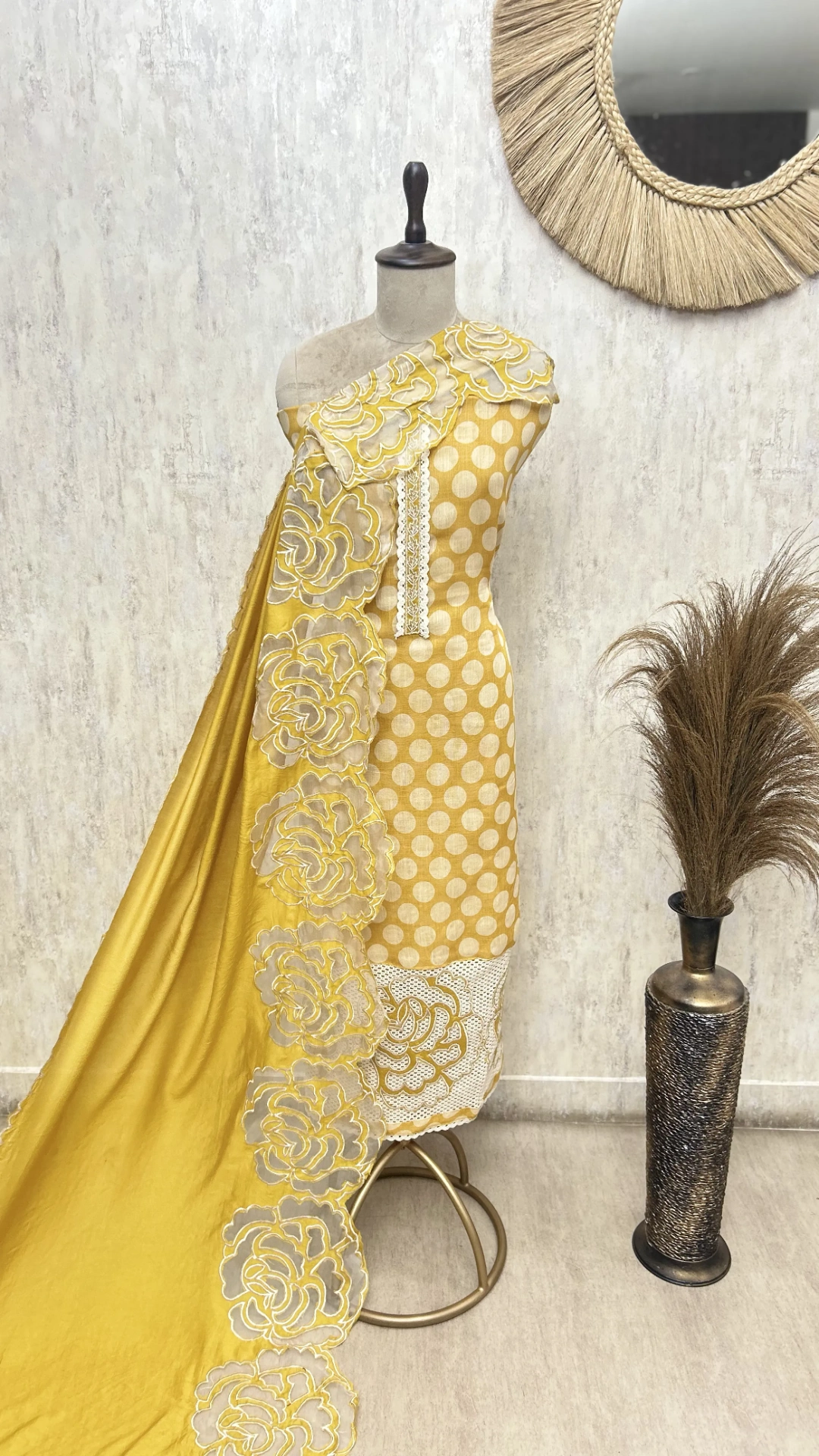 Polka Bloom Heritage Unstitched Suits