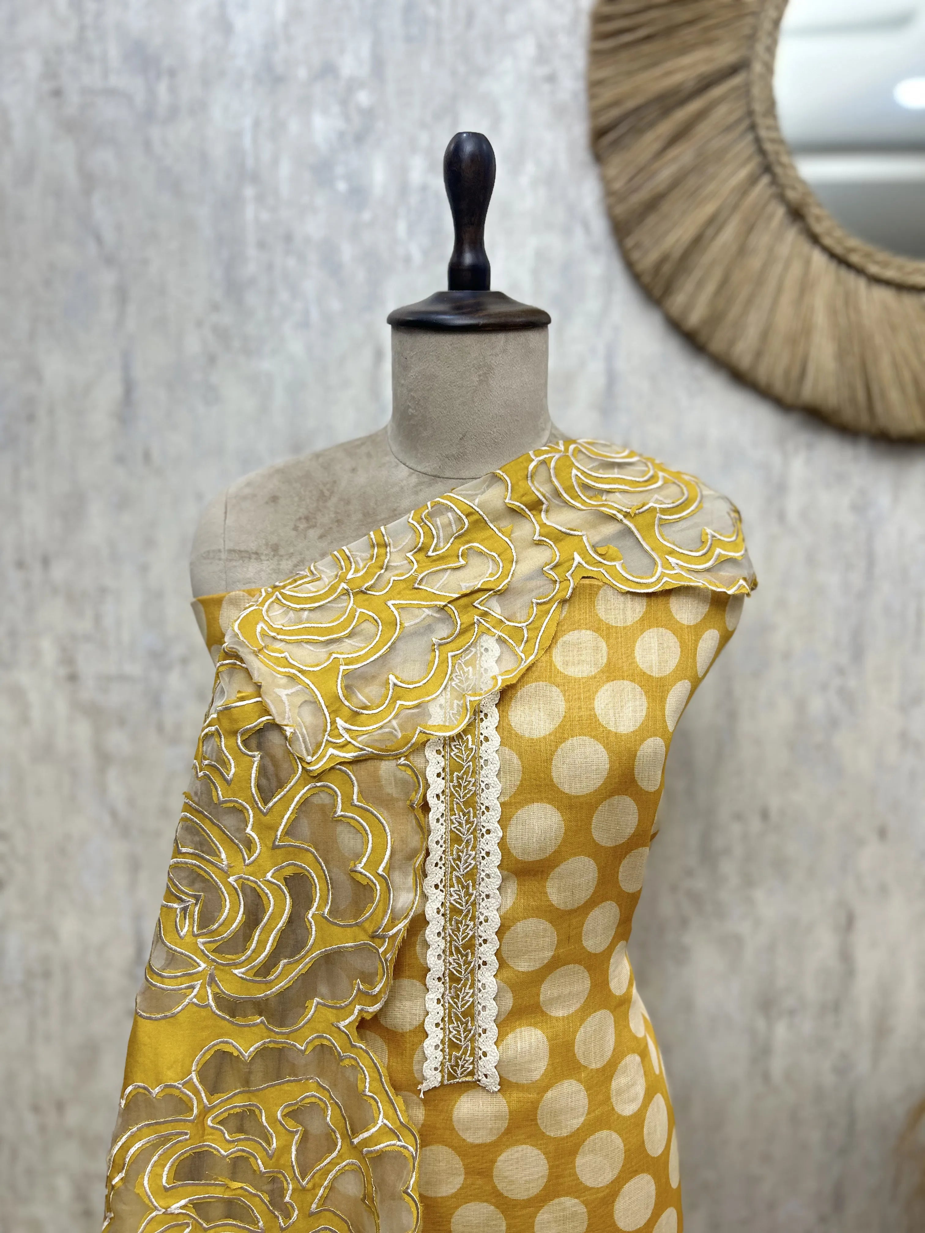 Polka Bloom Heritage Unstitched Suits