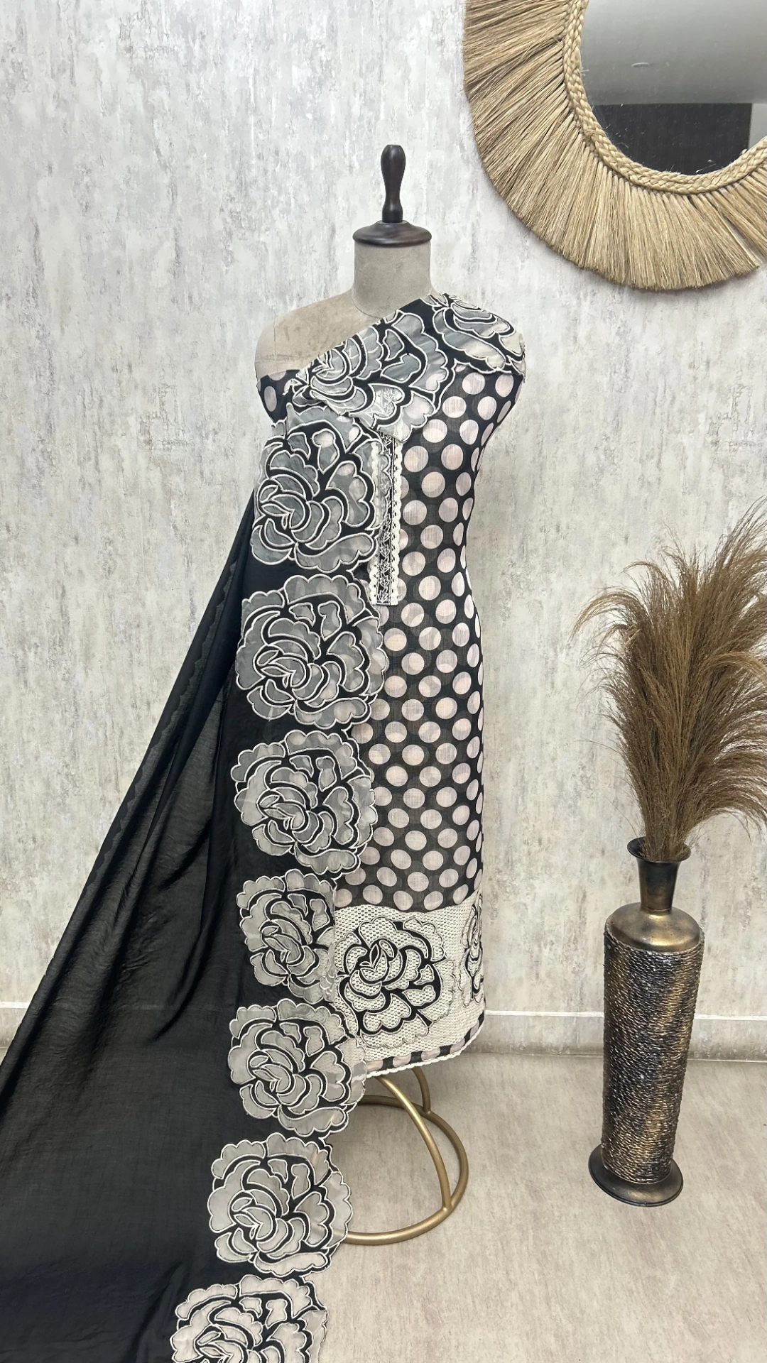 Polka Bloom Heritage Unstitched Suits
