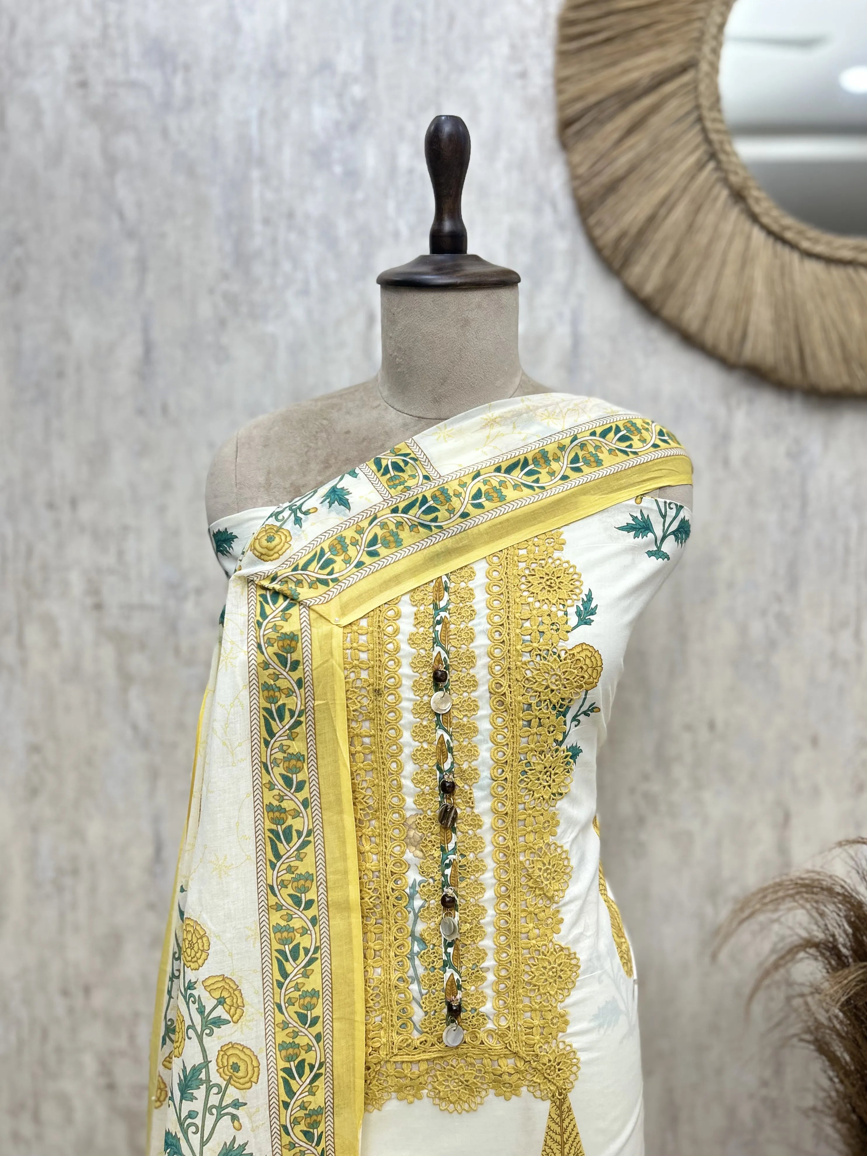 Botanical Grace Cotton Unstitched Suits
