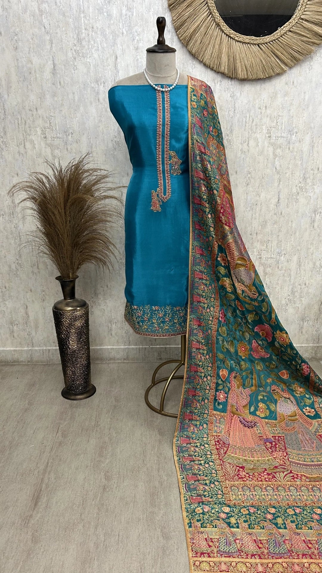 Royale Opada silk Unstitched Suit Set