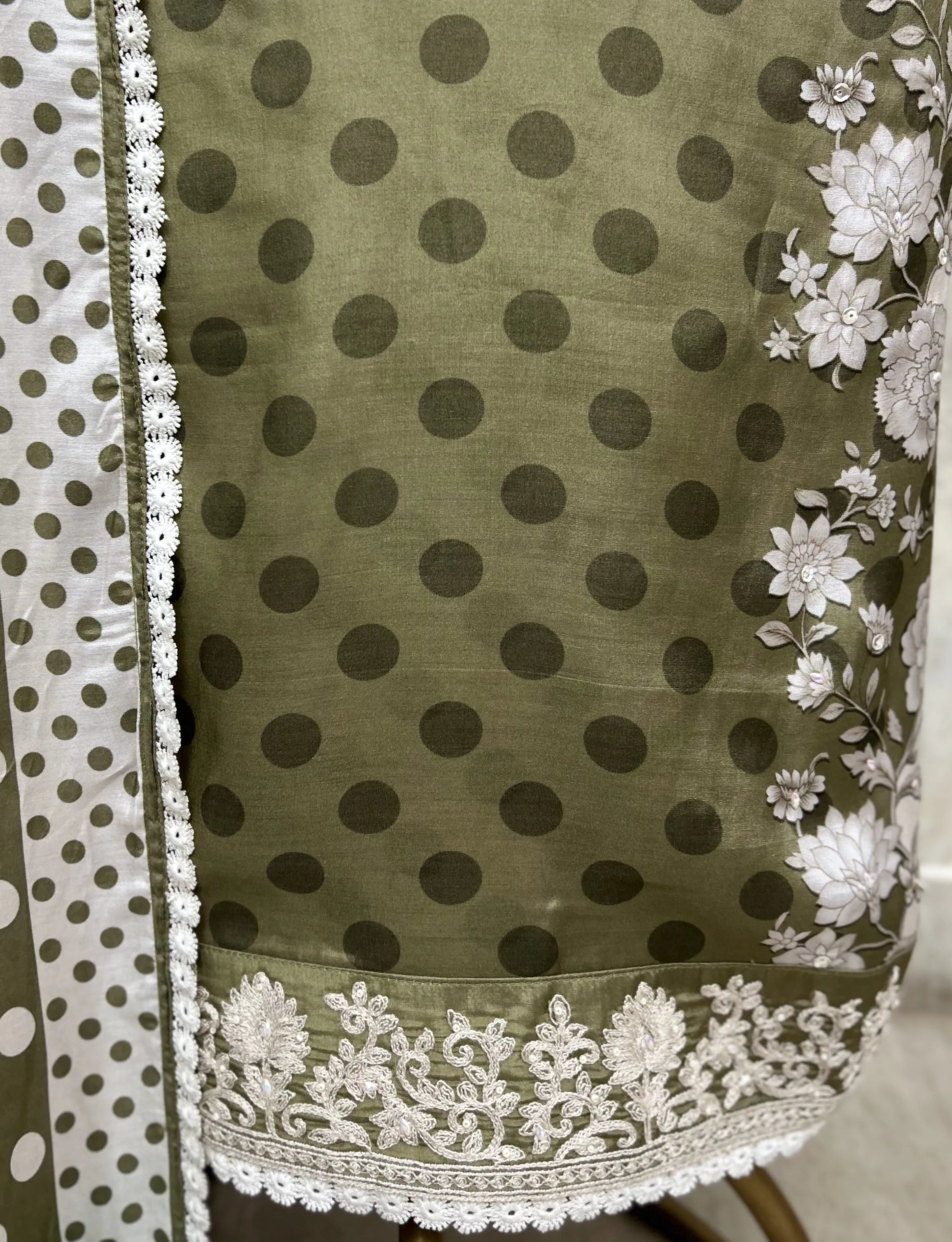 Polka Dot Allure Muslin Unstitched Suits