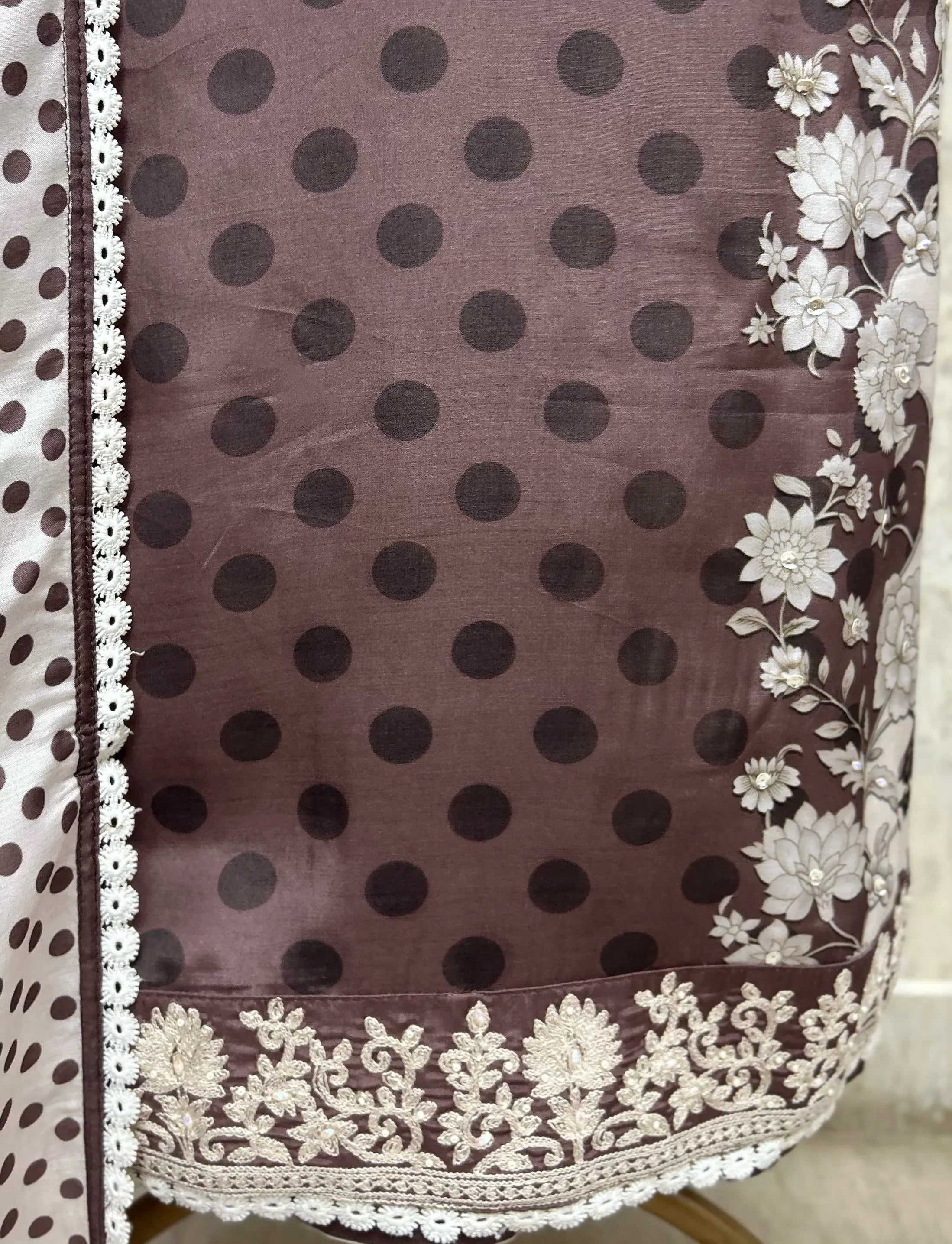 Polka Dot Allure Muslin Unstitched Suits