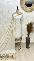 Timeless Jamdani linen Plumage Unstitched Suits