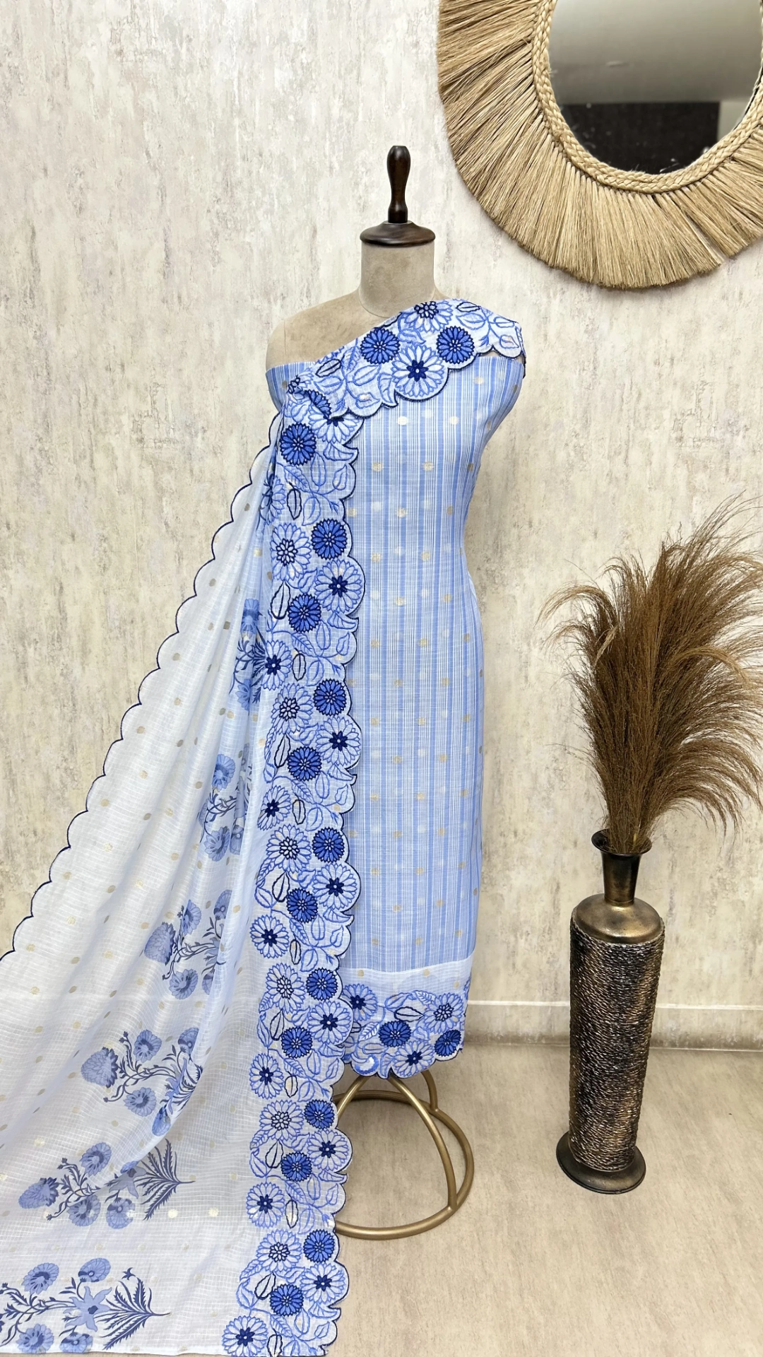 Petal Poetry Kota Cotton Unstitched Suit