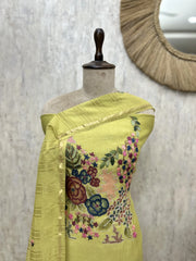 Whispering Wildflowers Mul Chanderi Unstitched Suits