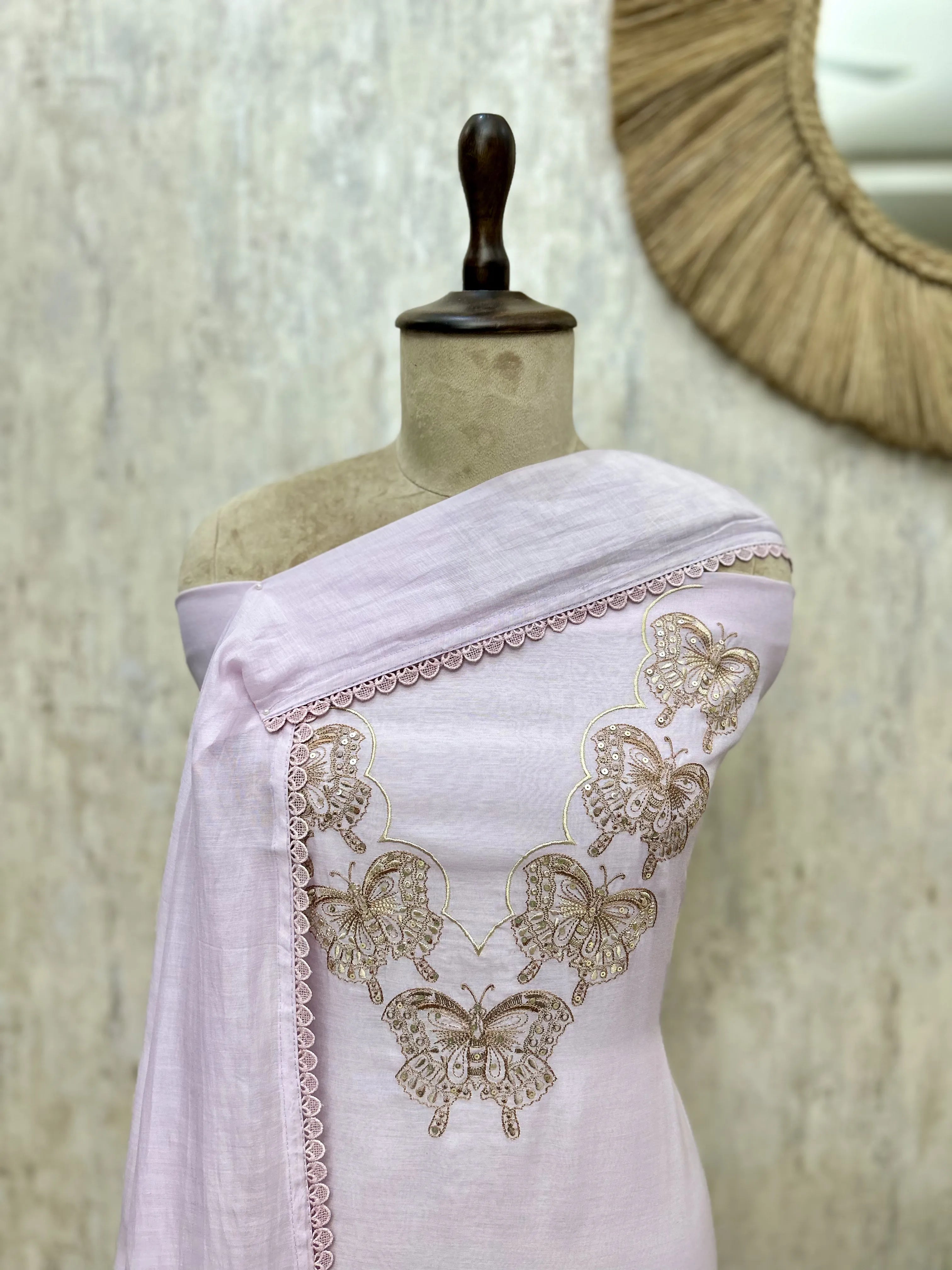 Butterfly Bloom Mul Cotton Unstitched Suits