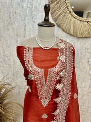 Royal tissue unstitched suit with classic