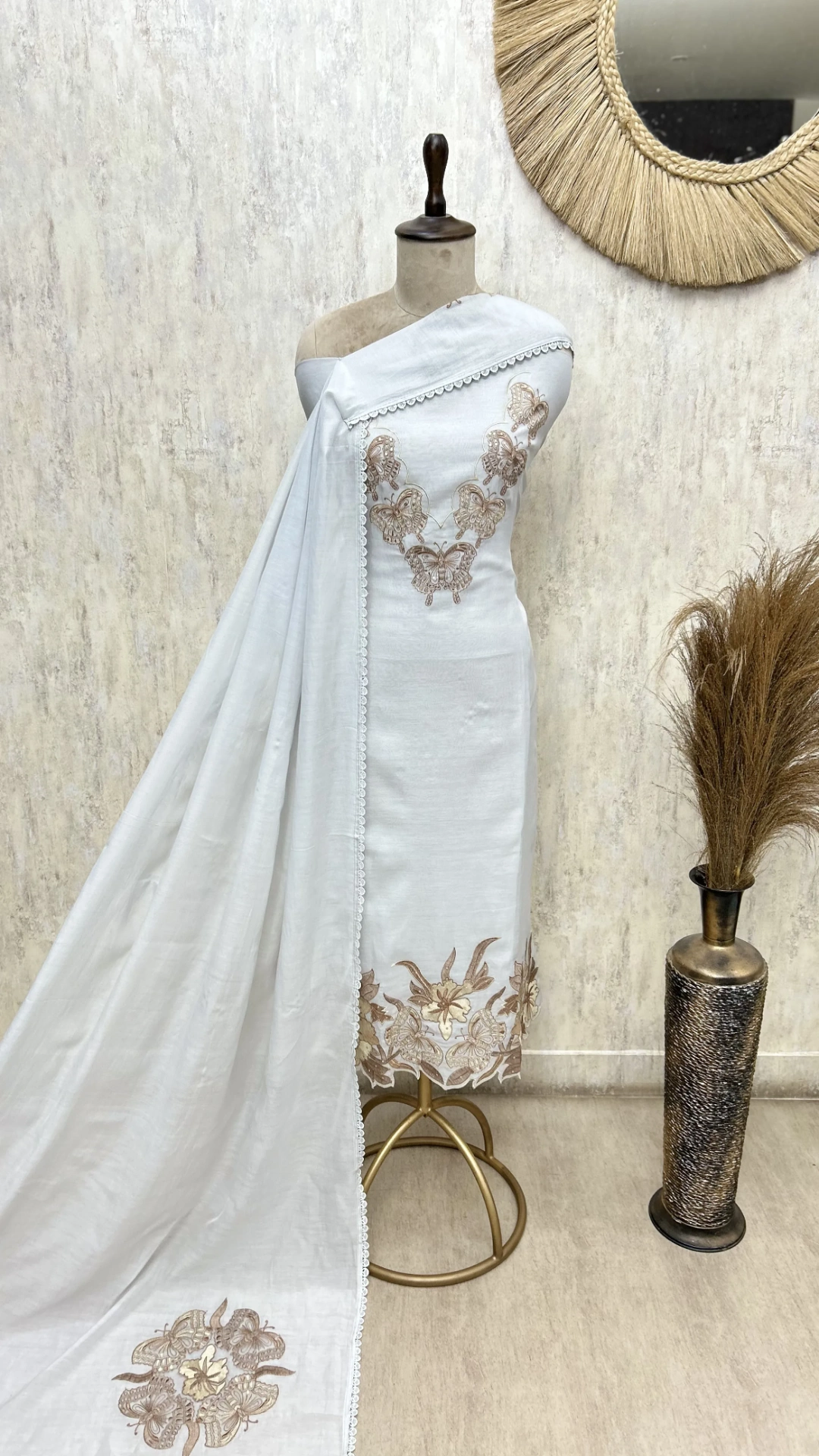 Butterfly Bloom Mul Cotton Unstitched Suits