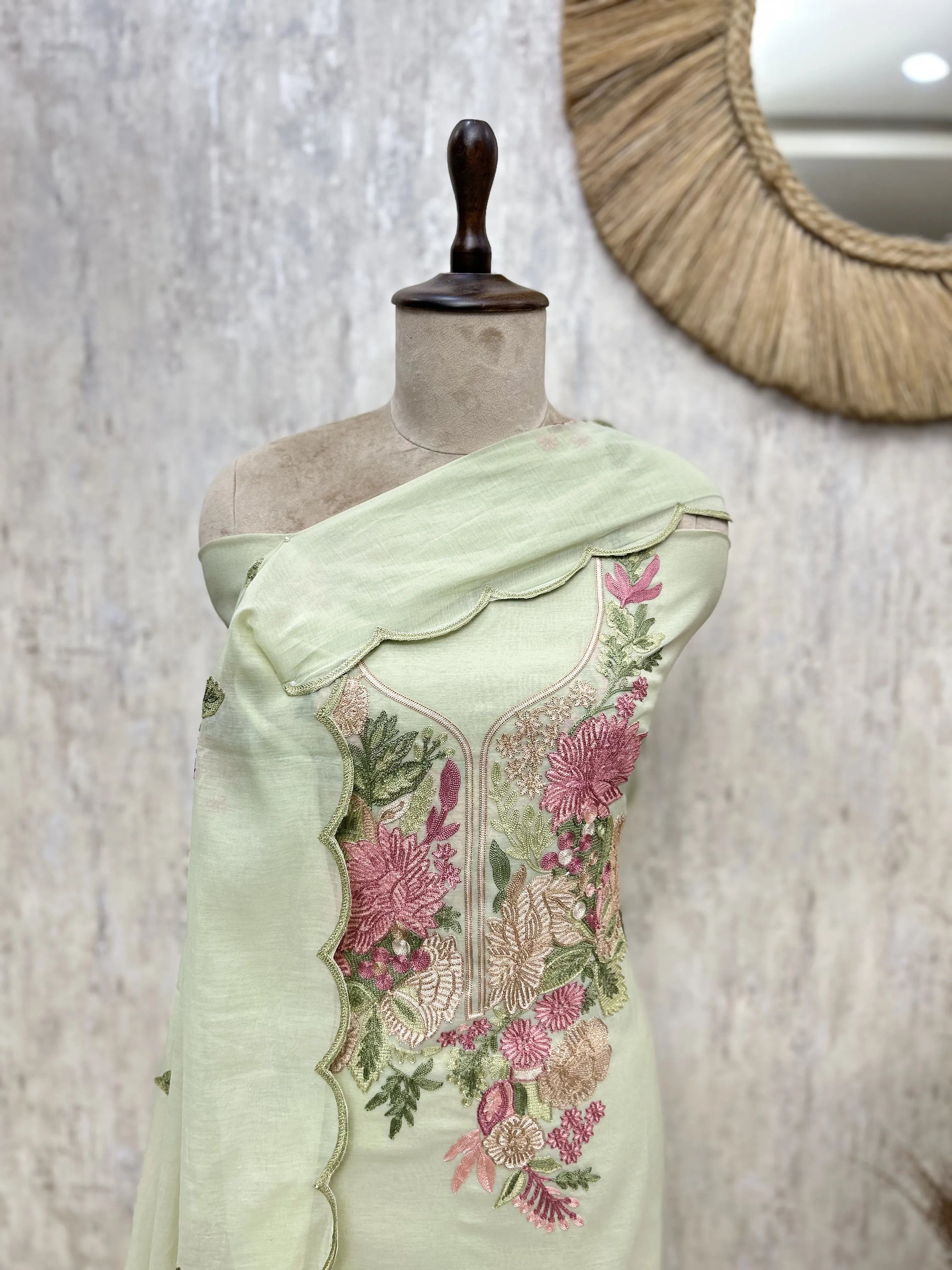 Blossom Manuscript  Mul Chanderi Unstitched Suits