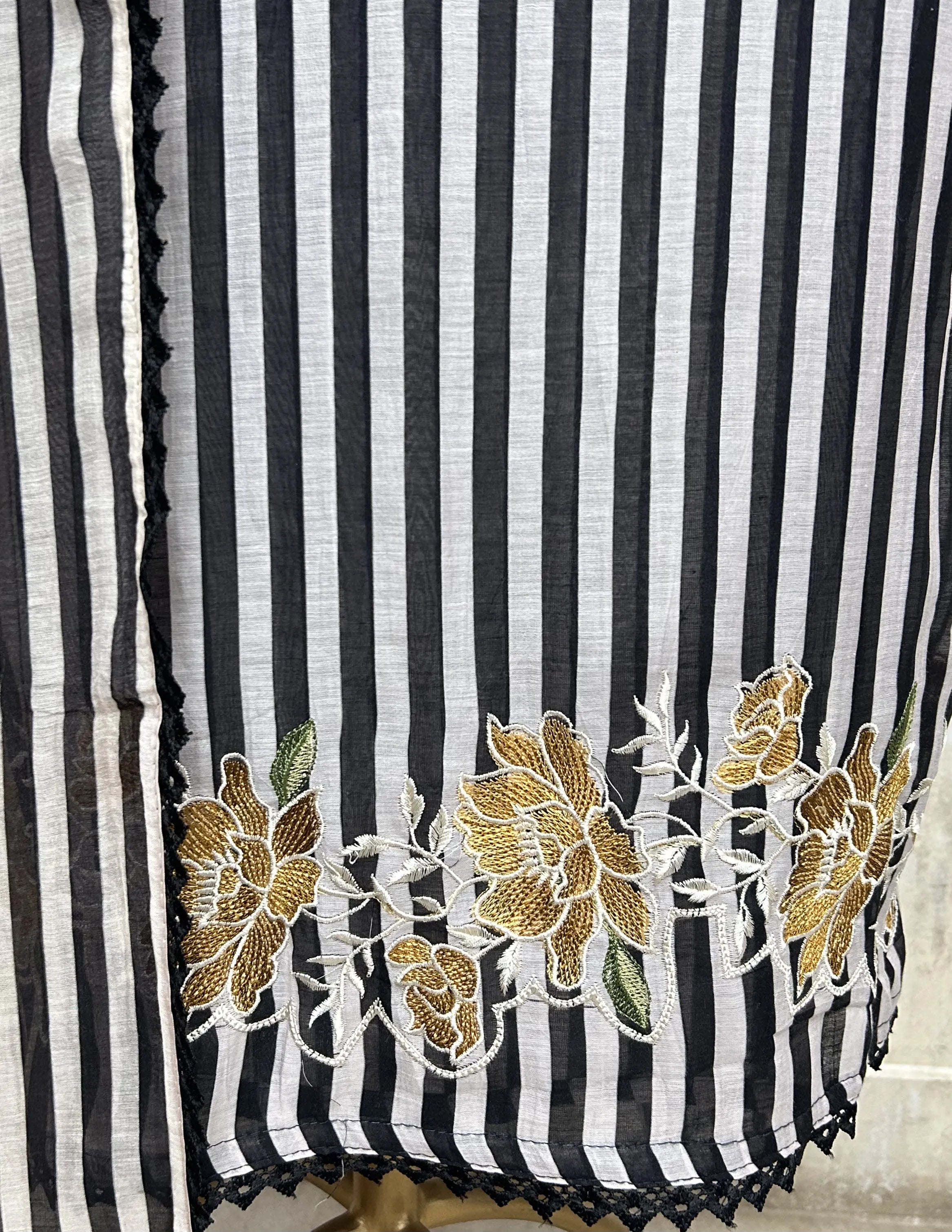 Petals & Pinstripes Mul Cotton Unstitched Suits