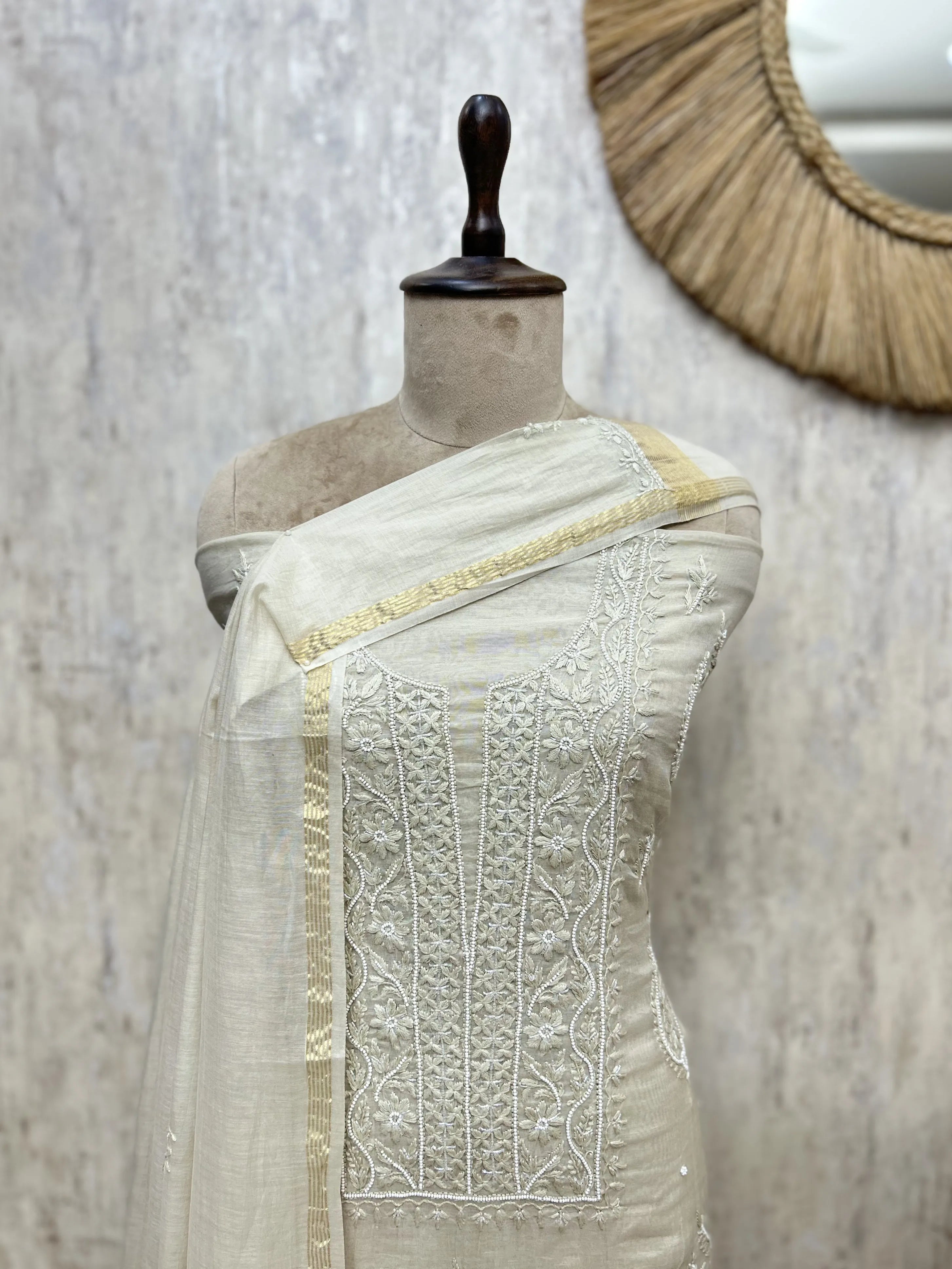 Premium Mul Cotton Embroidered Unstitched Suits