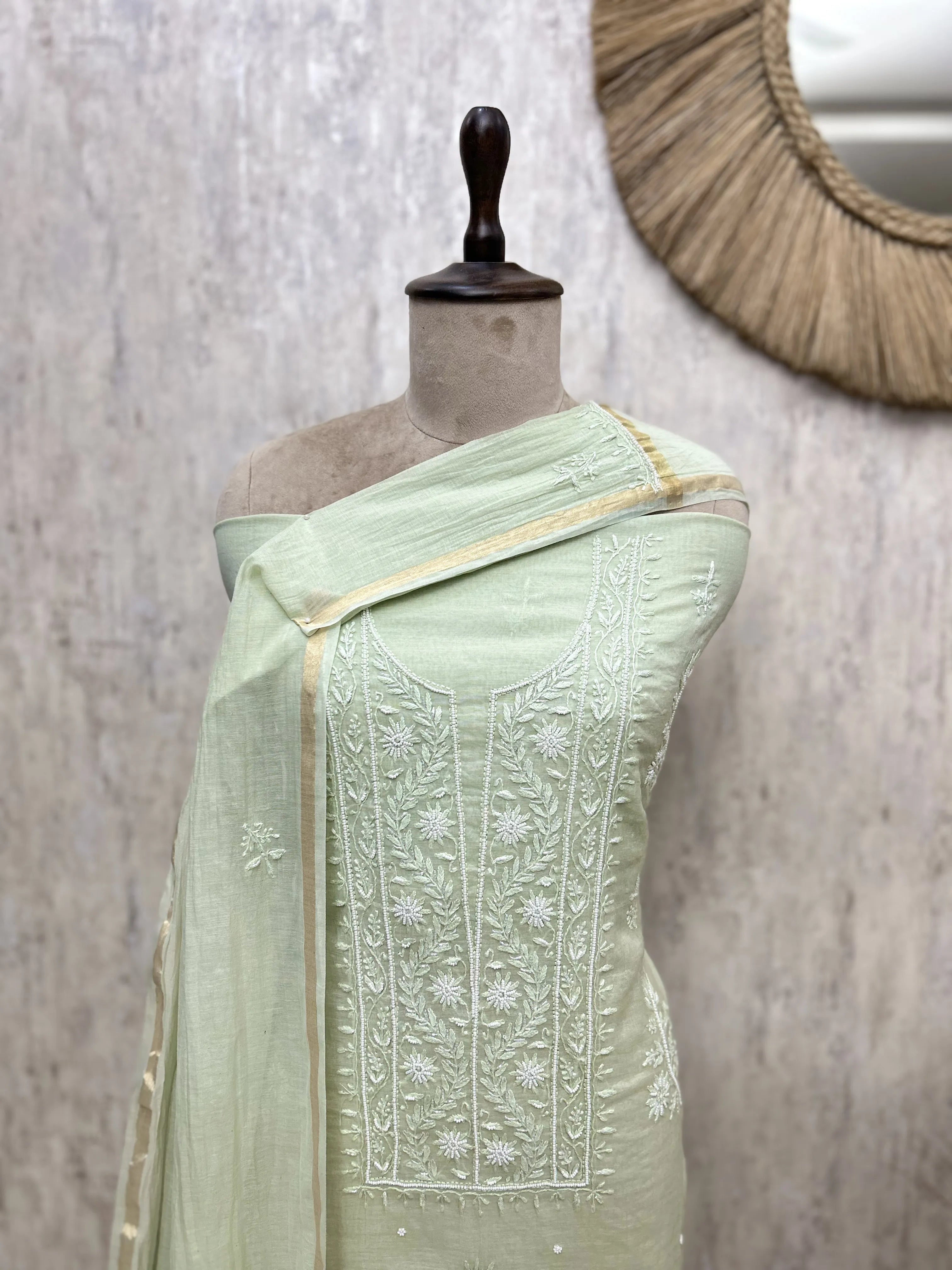 Premium Mul Cotton Embroidered Unstitched Suits