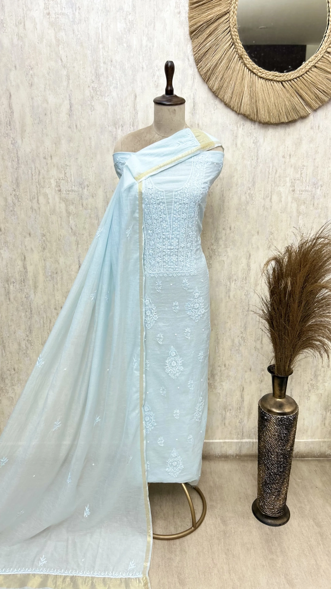 Premium Mul Cotton Embroidered Unstitched Suits