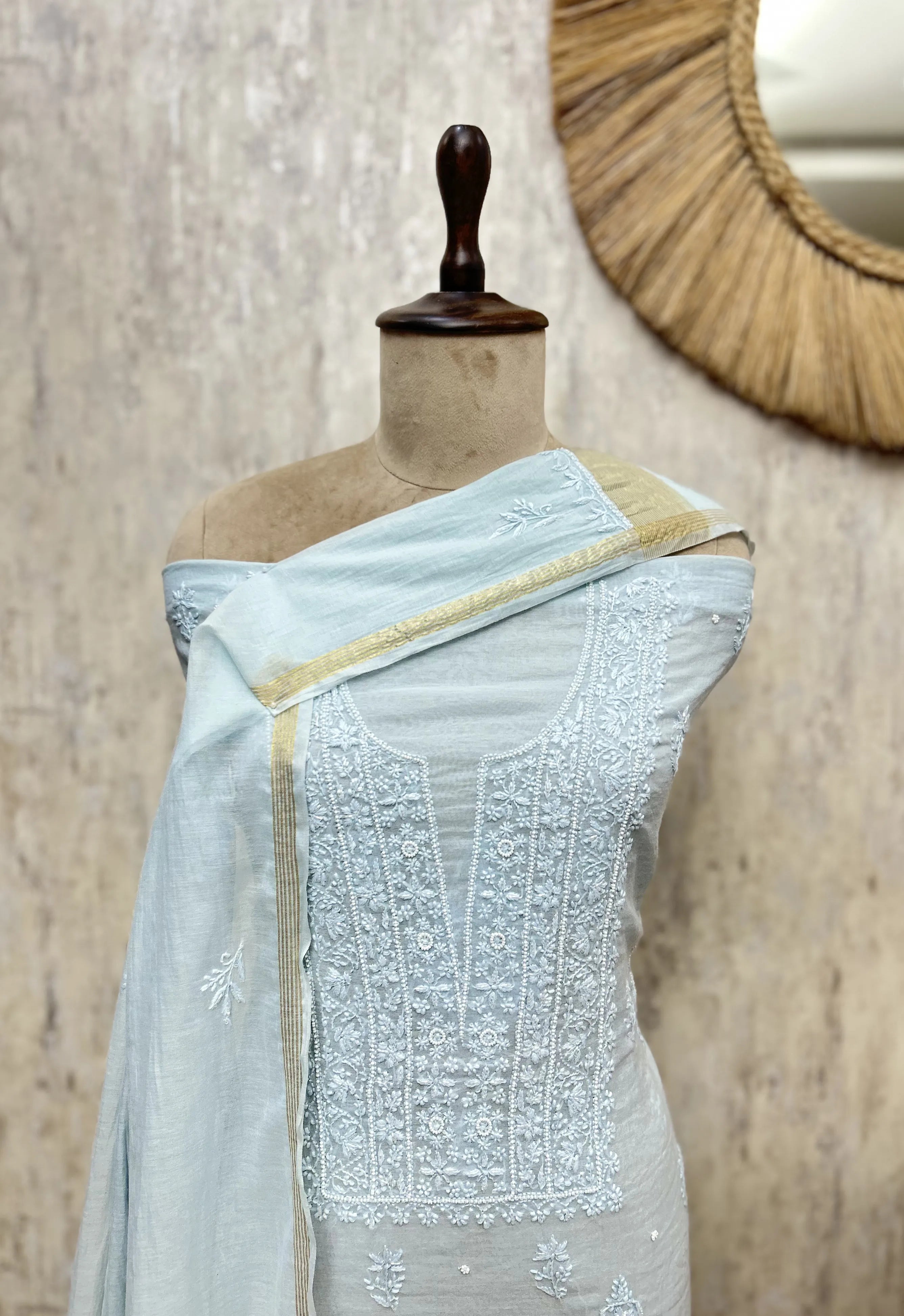 Premium Mul Cotton Embroidered Unstitched Suits