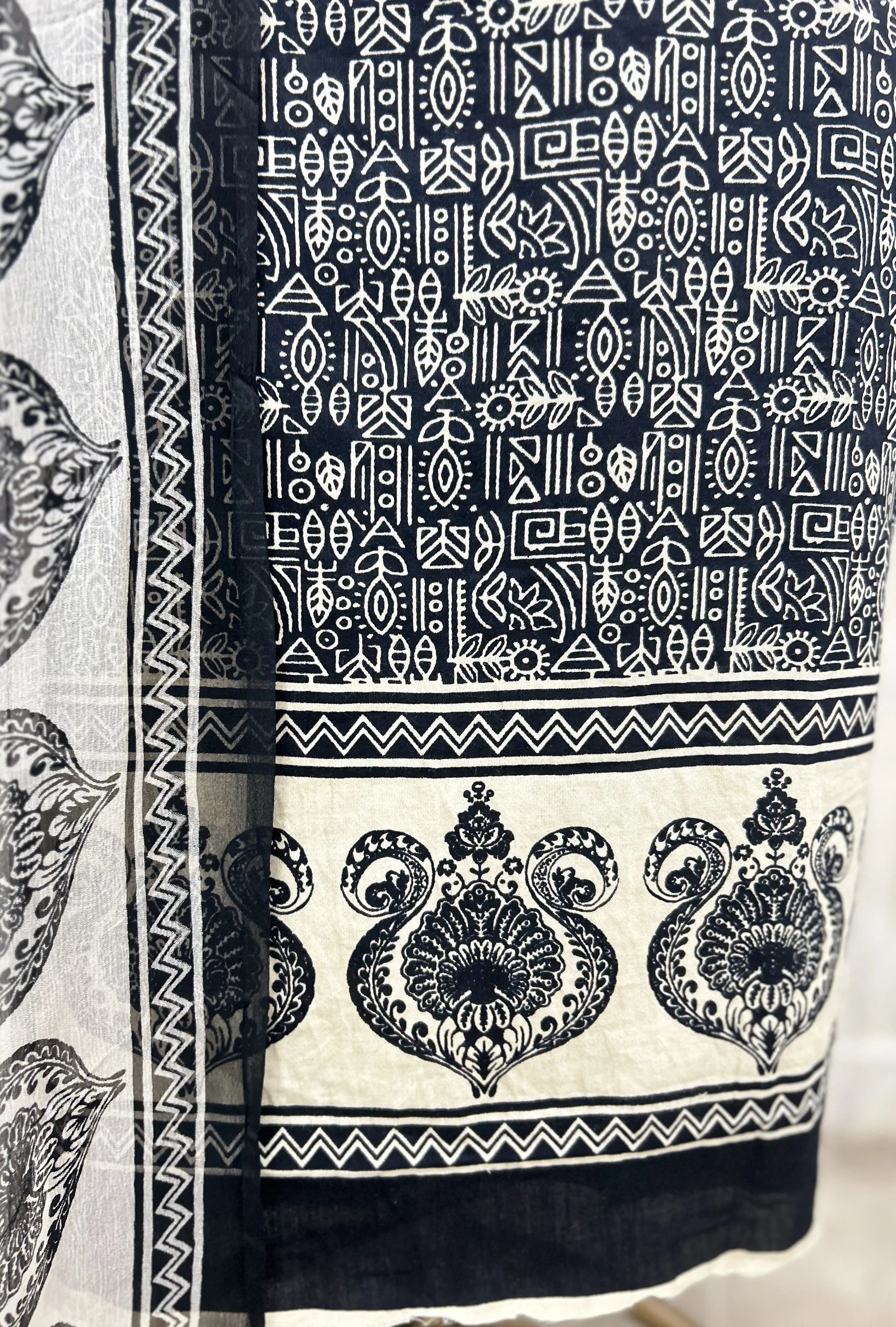 Monochrome Muse Modal Cotton Unstitched Suits