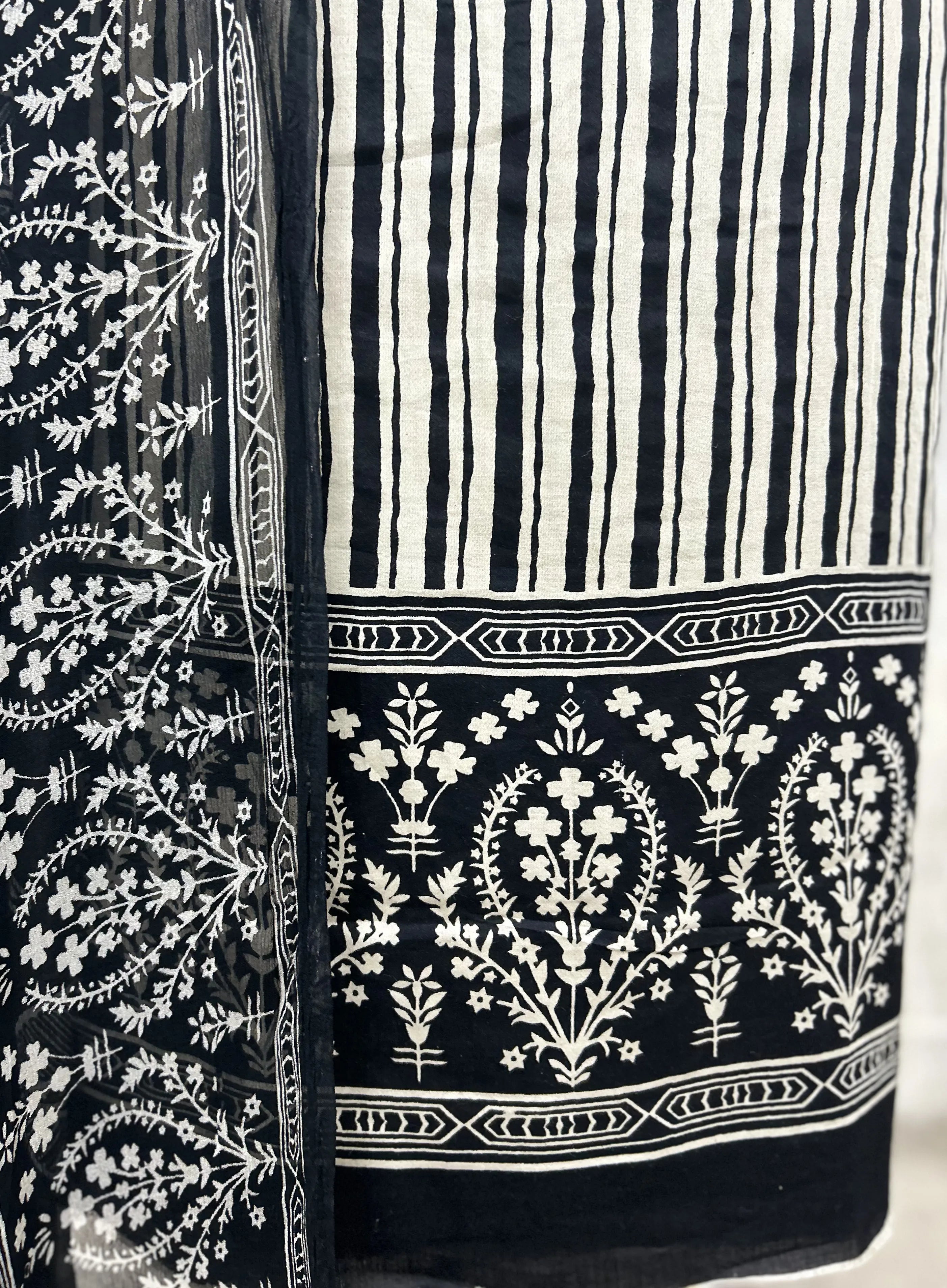 Monochrome Muse Modal Cotton Unstitched Suits
