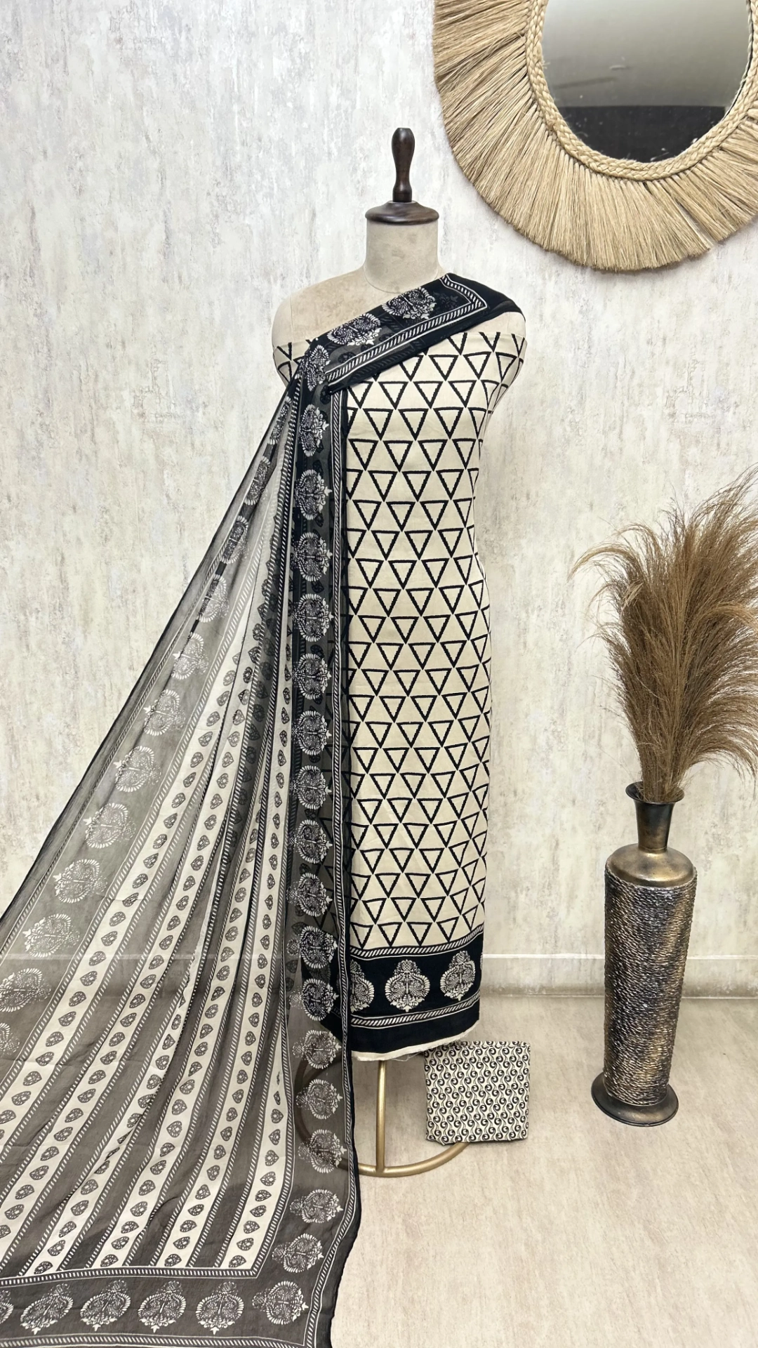 Monochrome Muse Modal Cotton Unstitched Suits