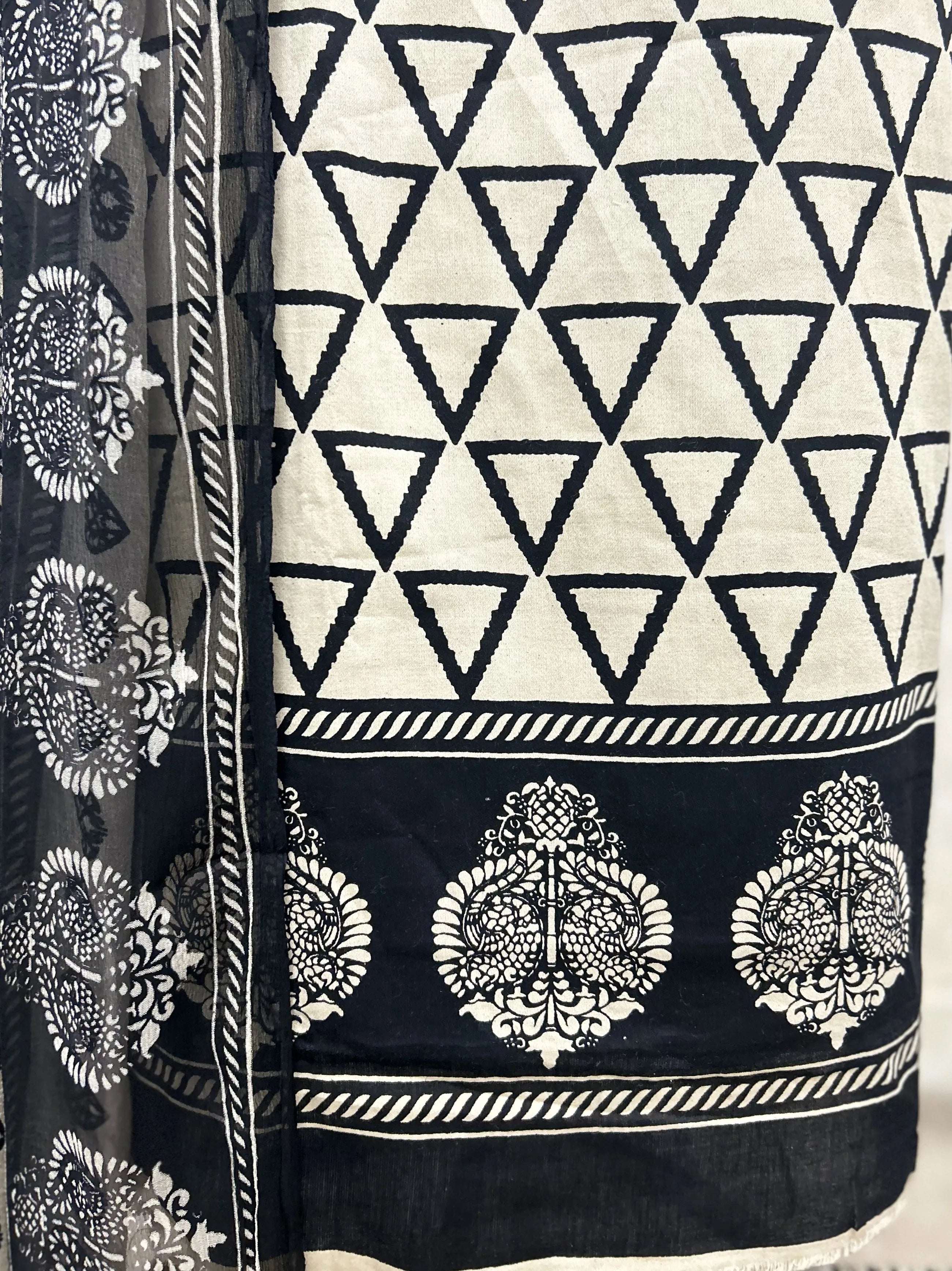 Monochrome Muse Modal Cotton Unstitched Suits