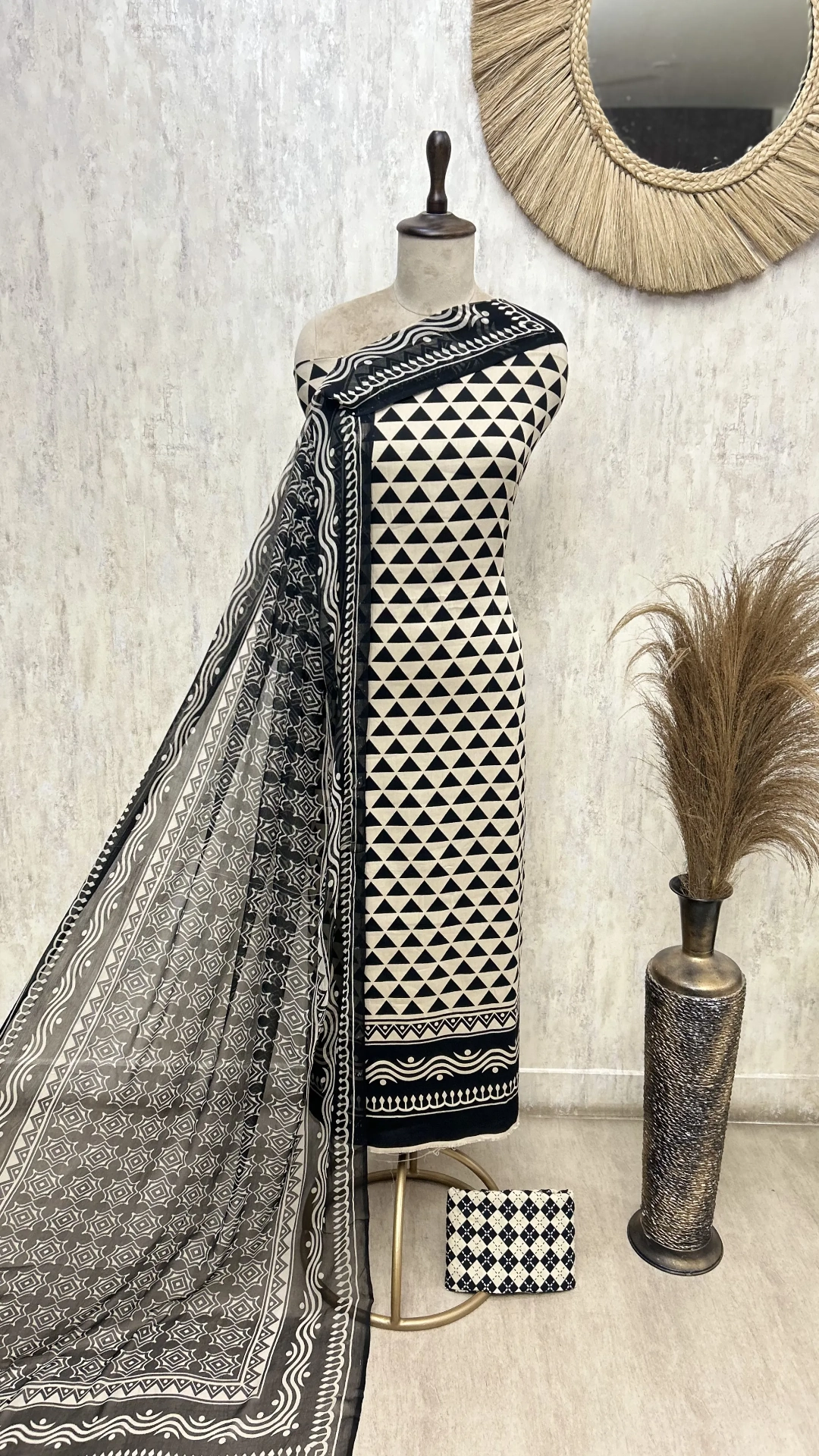 Monochrome Muse Modal Cotton Unstitched Suits