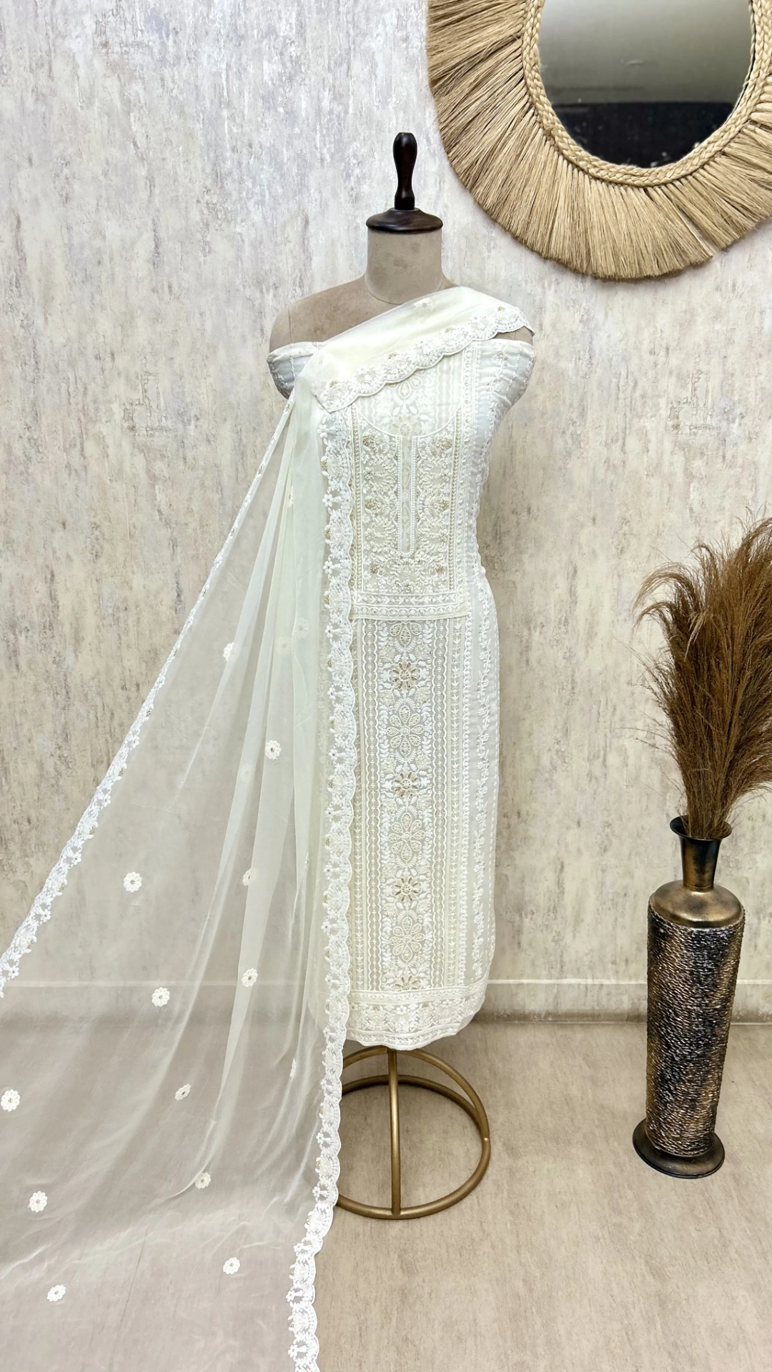 Whispered Chikankari Georgette Unstitched Suits