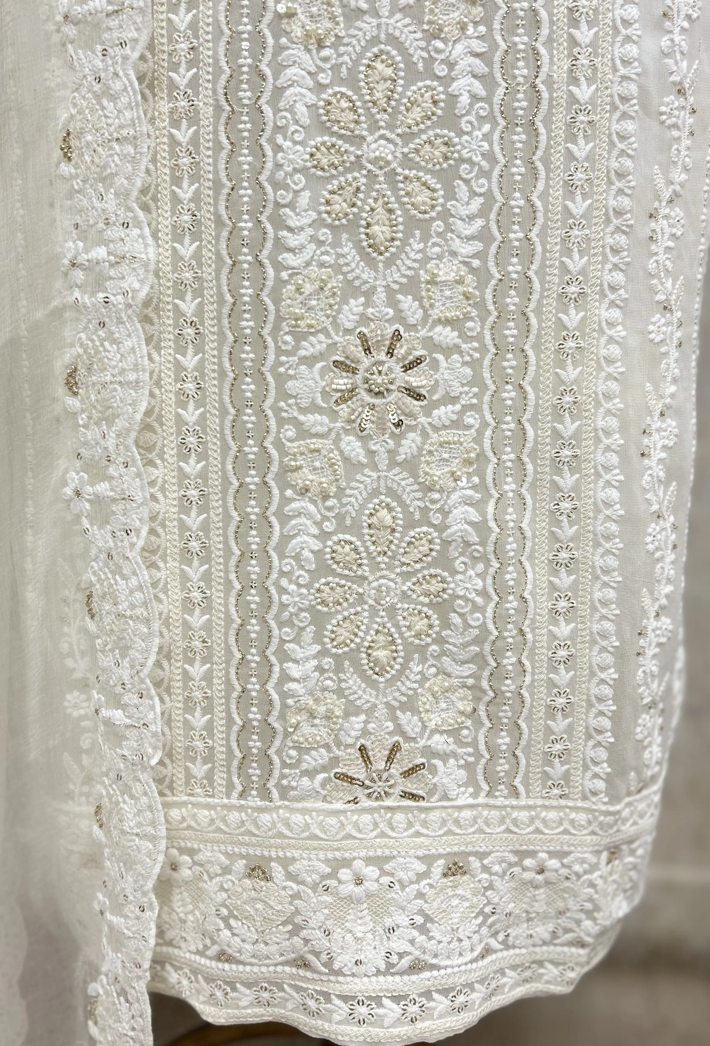 Whispered Chikankari Georgette Unstitched Suits