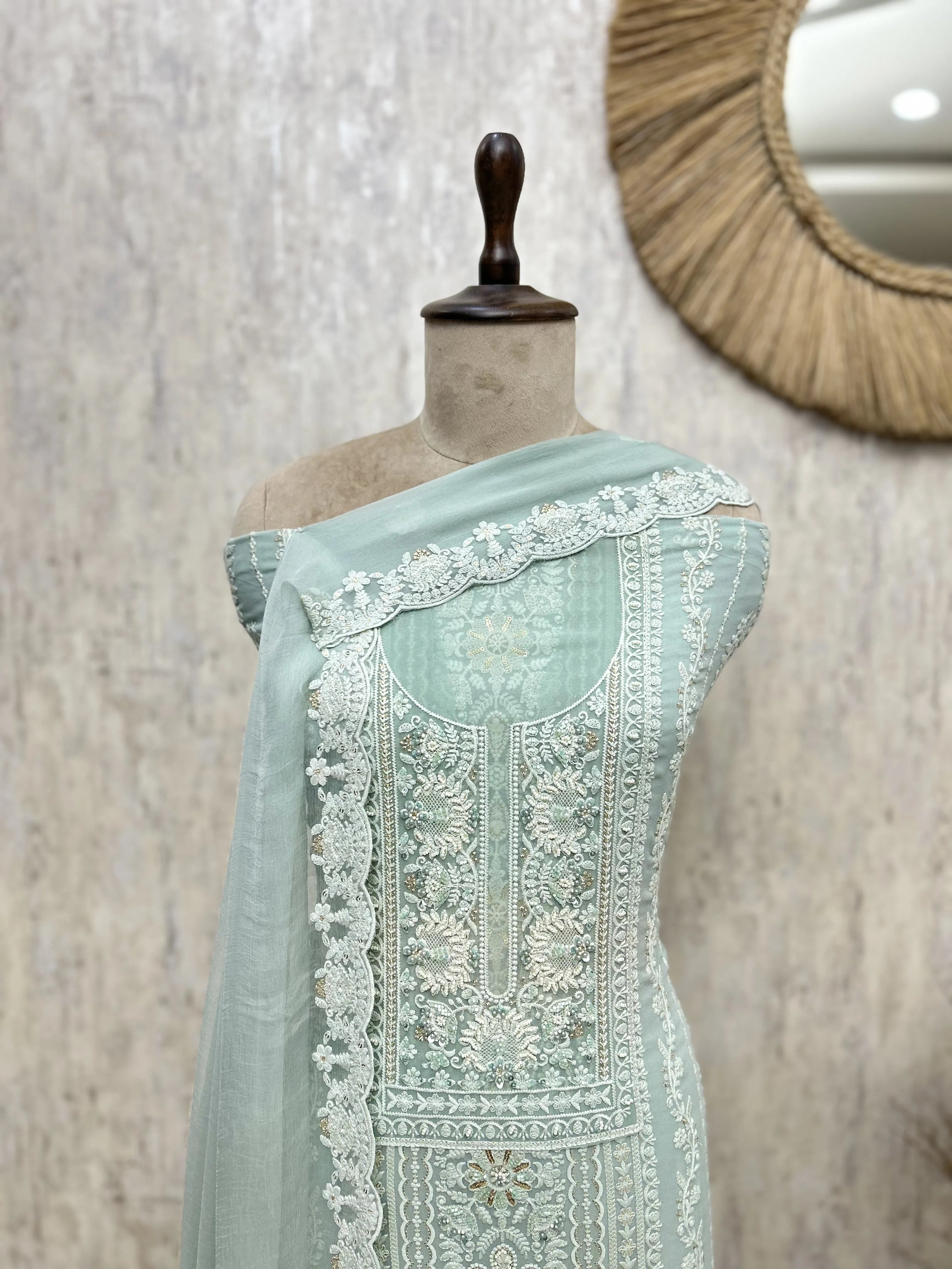 Whispered Chikankari Georgette Unstitched Suits