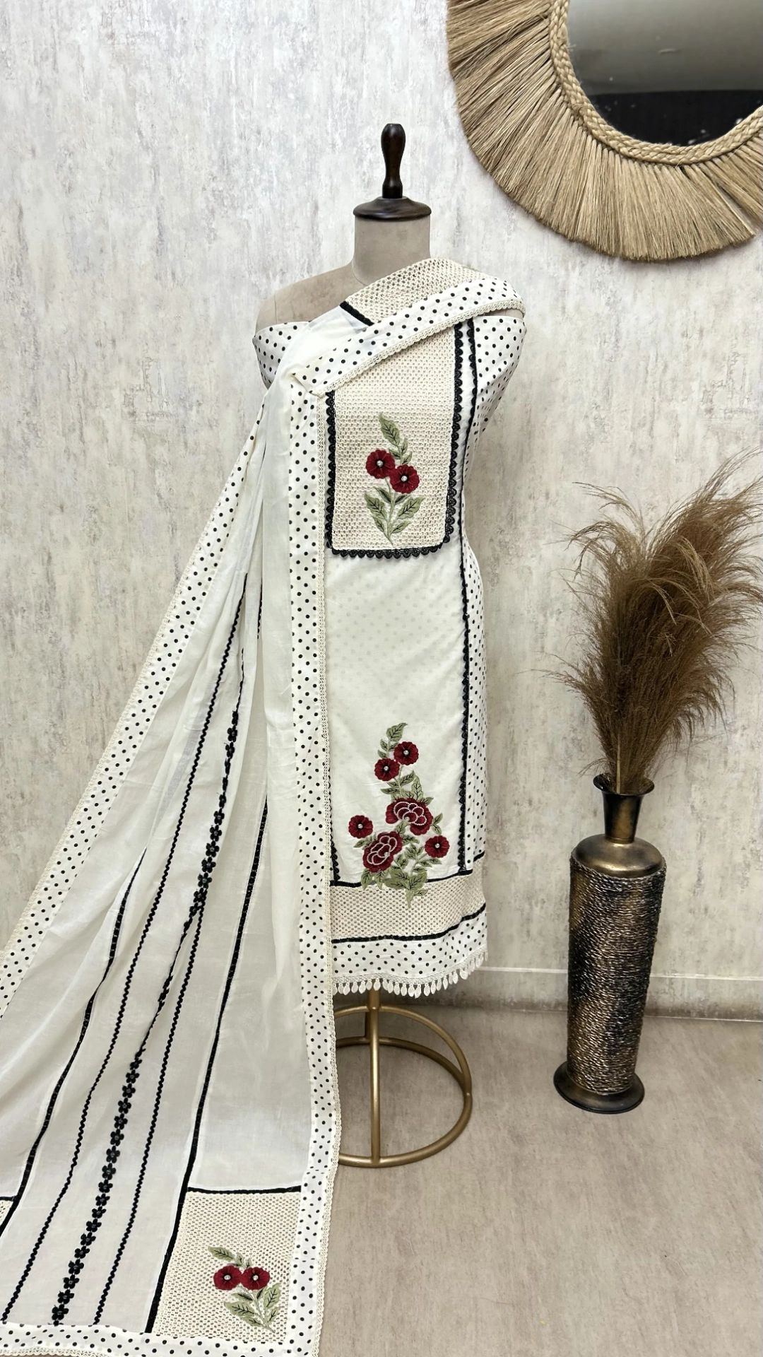 Petal Poetry Cotton Unstitched Suits