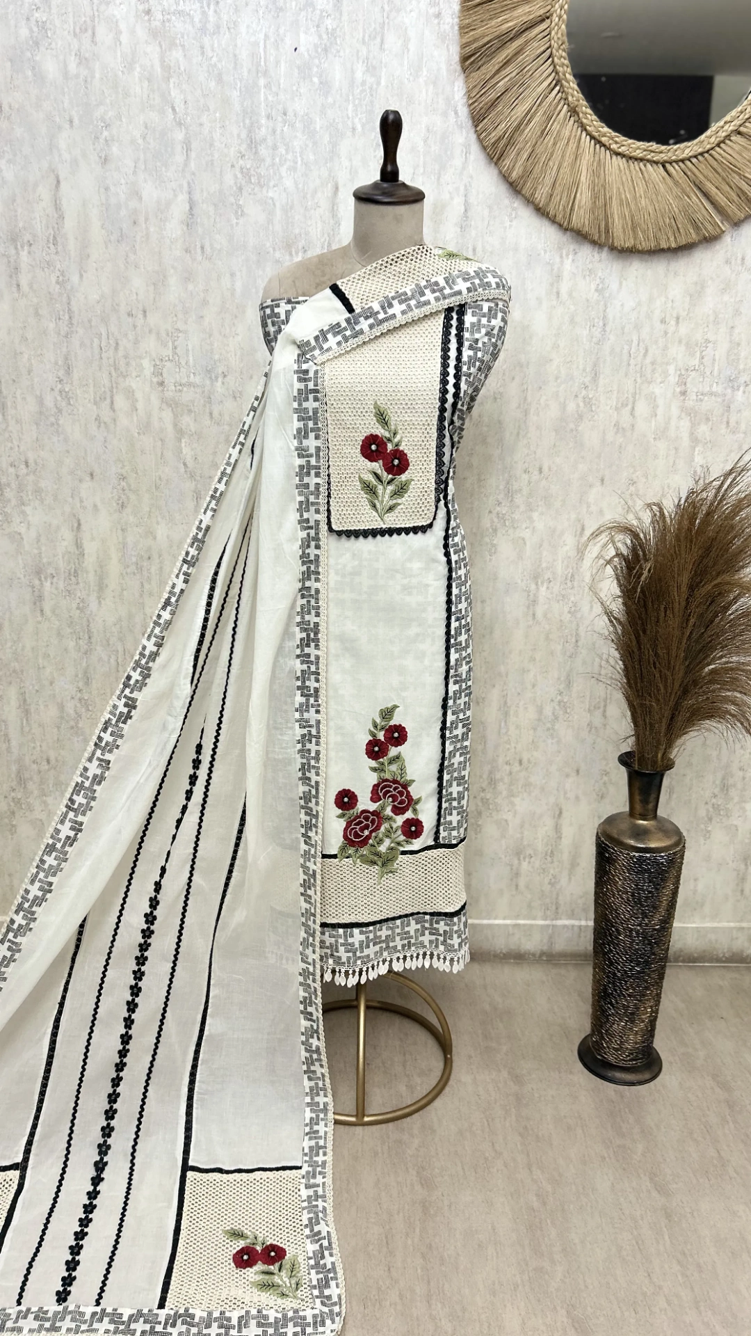 Petal Poetry Cotton Unstitched Suits