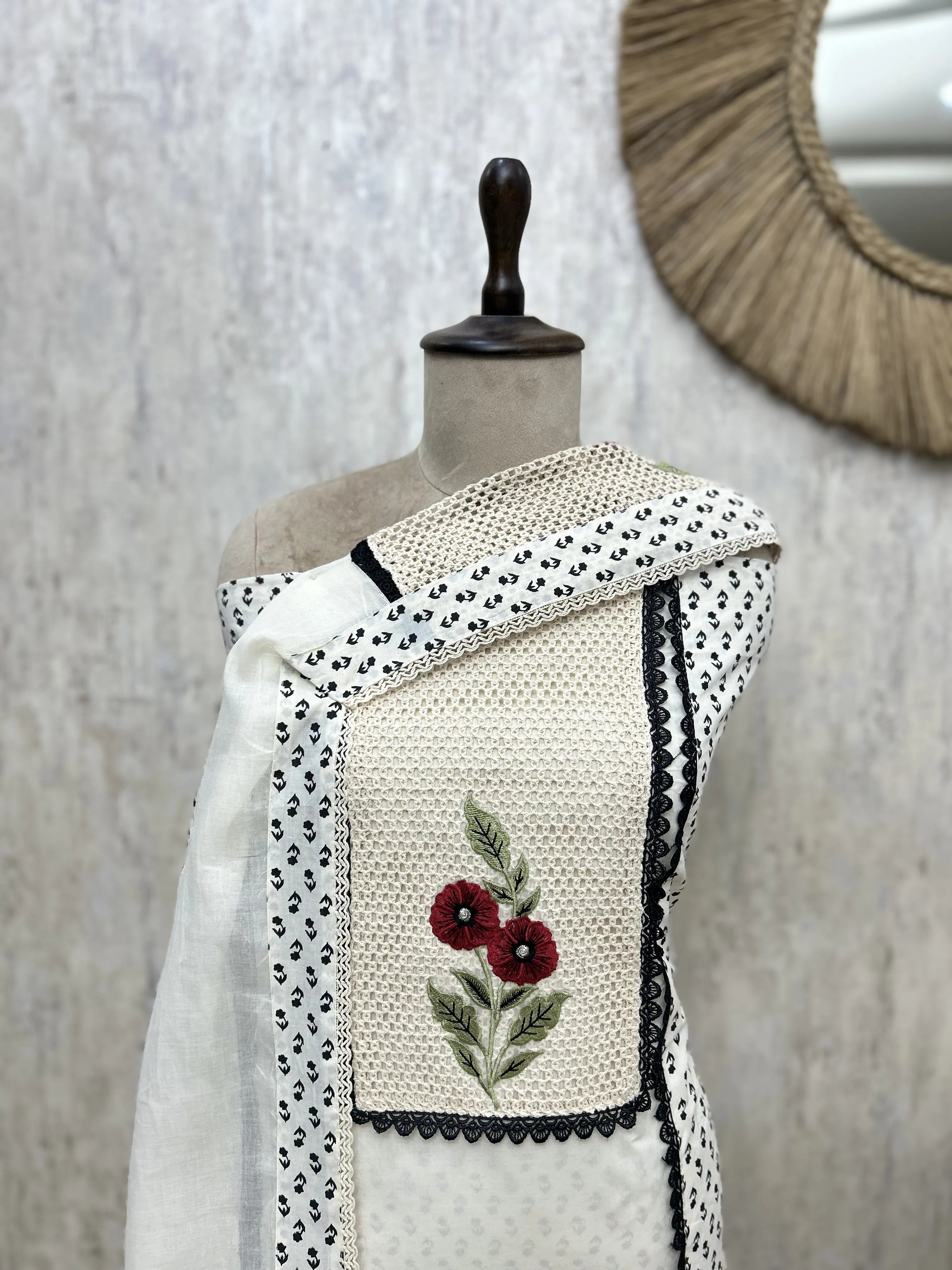 Petal Poetry Cotton Unstitched Suits