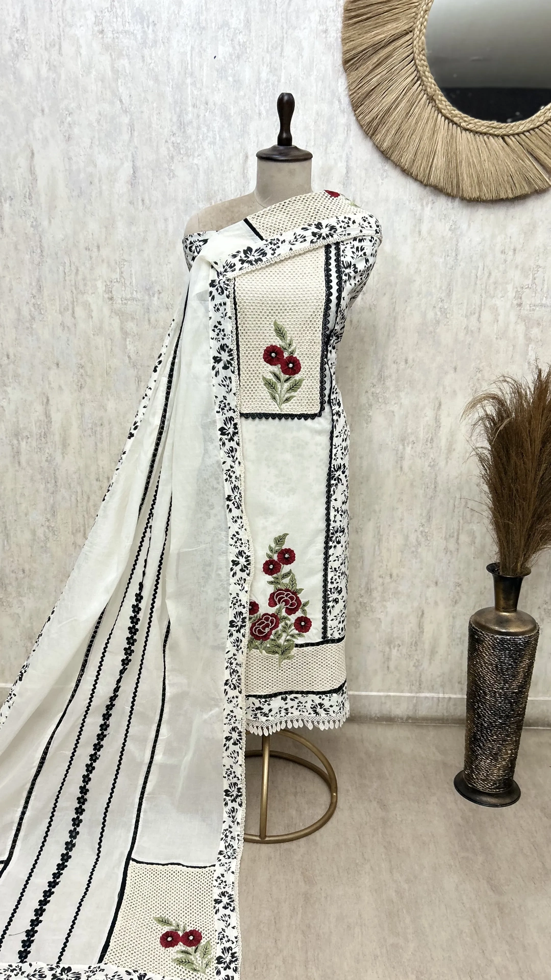Petal Poetry Cotton Unstitched Suits