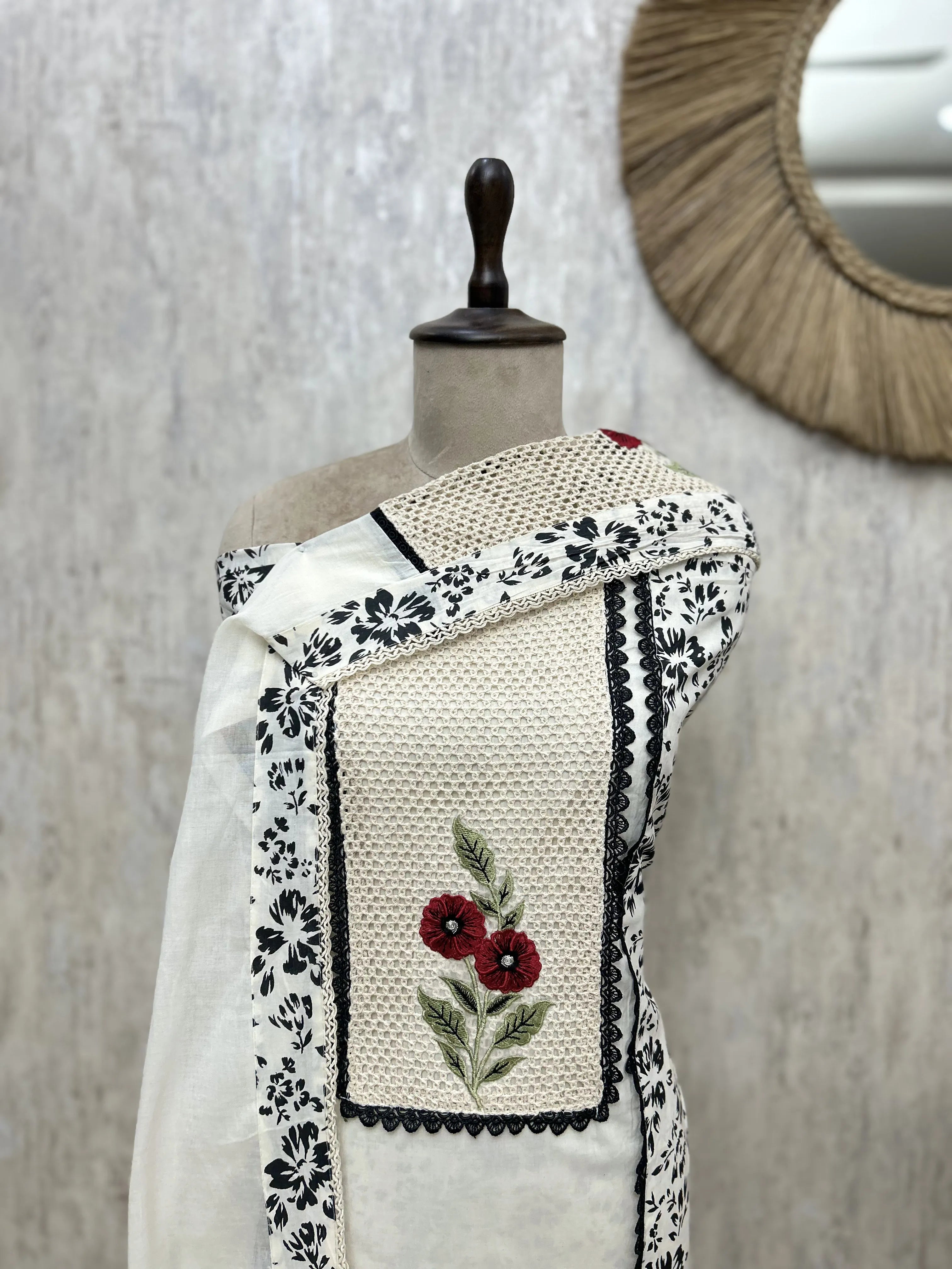 Petal Poetry Cotton Unstitched Suits