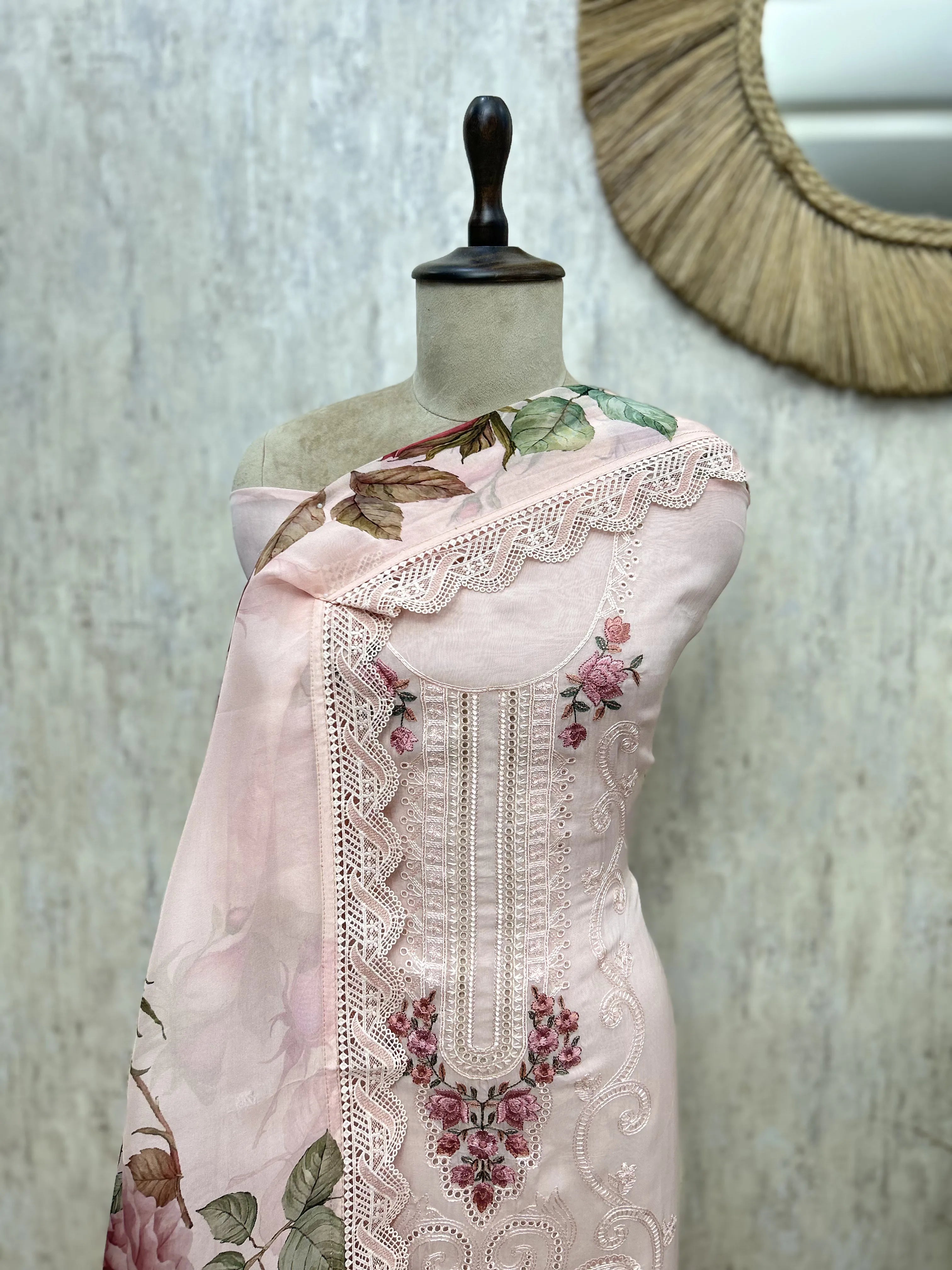 Lacebound Garden Organza Unstitched Suits
